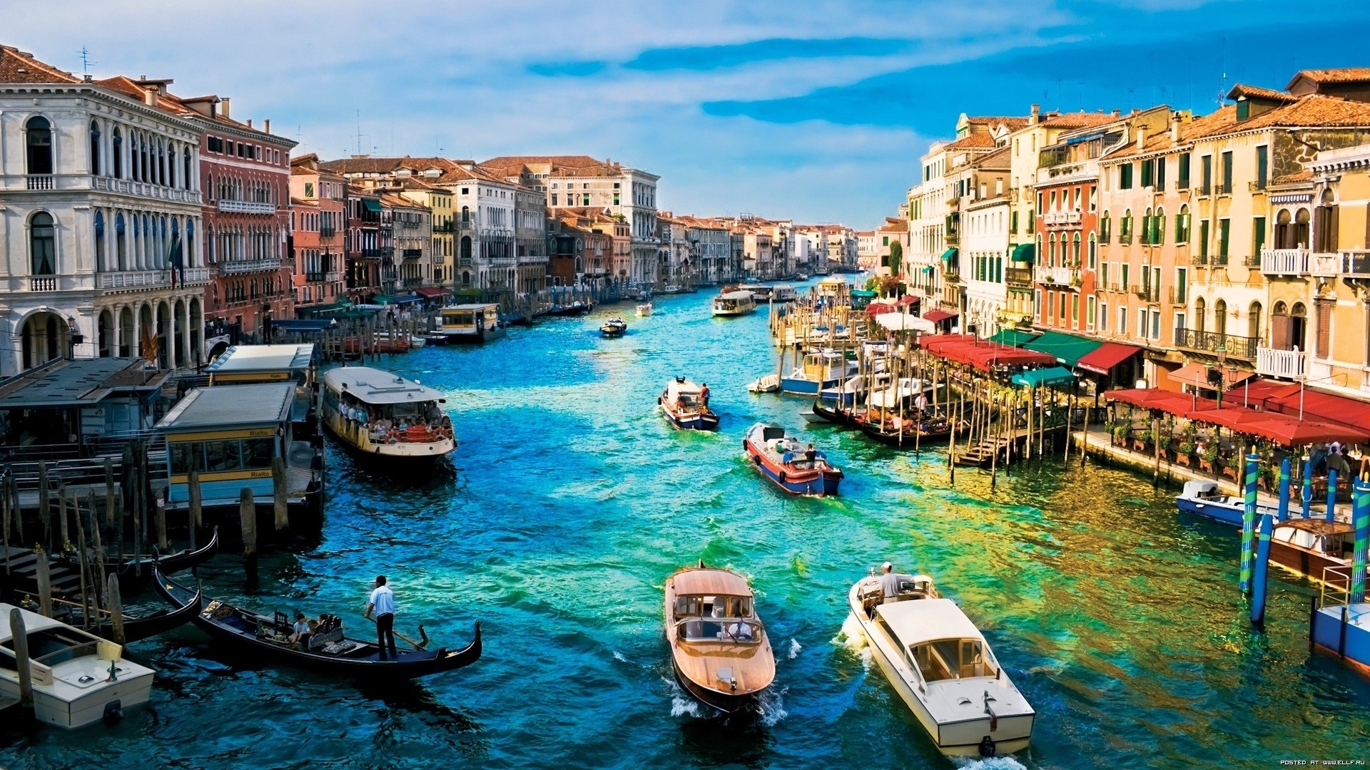 Скачать обои бесплатно Лодки, Города, Пейзаж, Венеция картинка на рабочий стол ПК