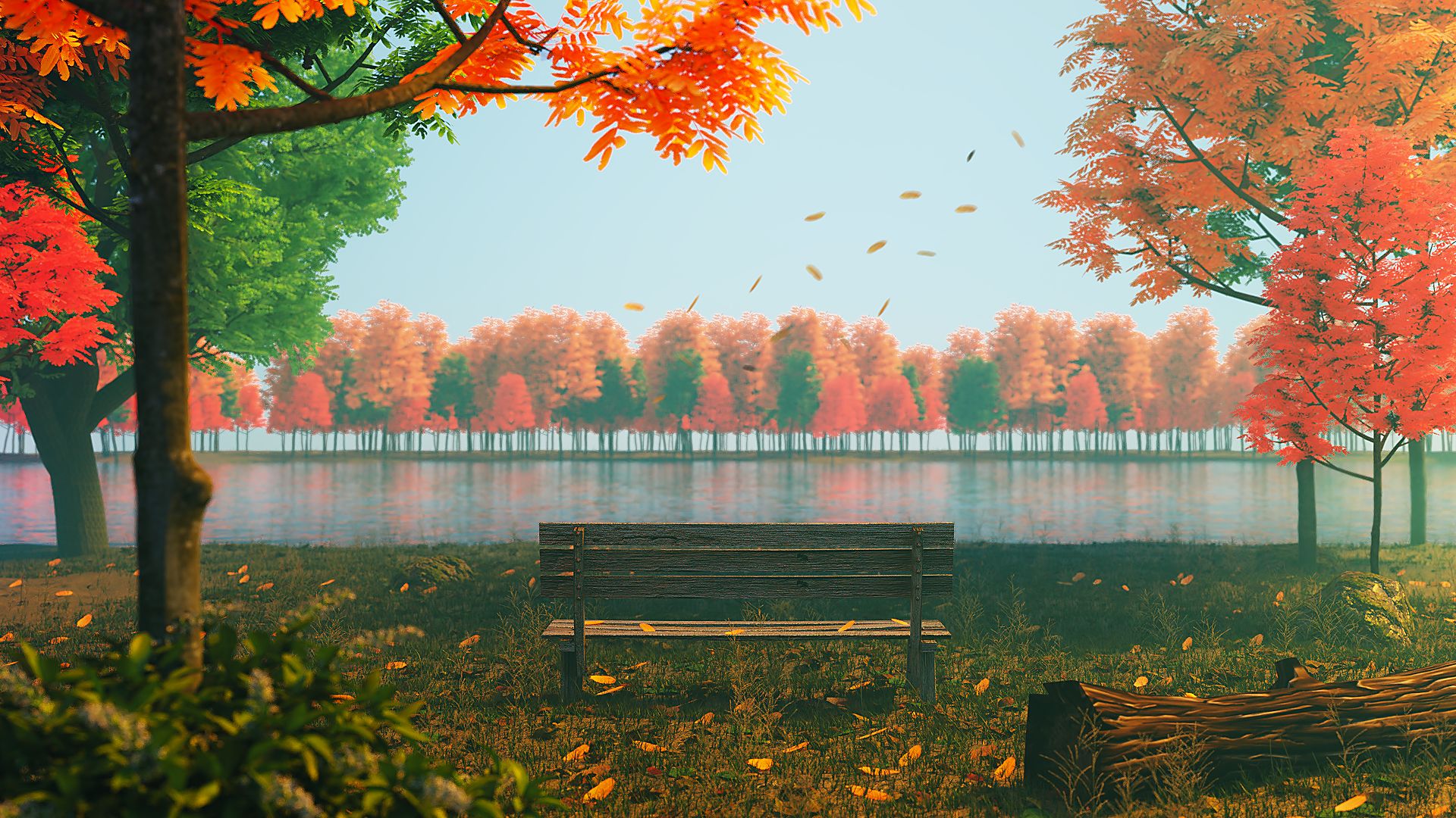 Free download wallpaper Landscape, Fantasy, Bench on your PC desktop