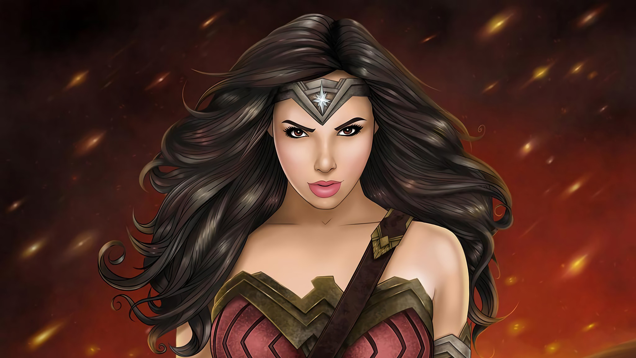 Laden Sie das Braune Augen, Comics, Schwarzes Haar, Dc Comics, Wonderwoman-Bild kostenlos auf Ihren PC-Desktop herunter