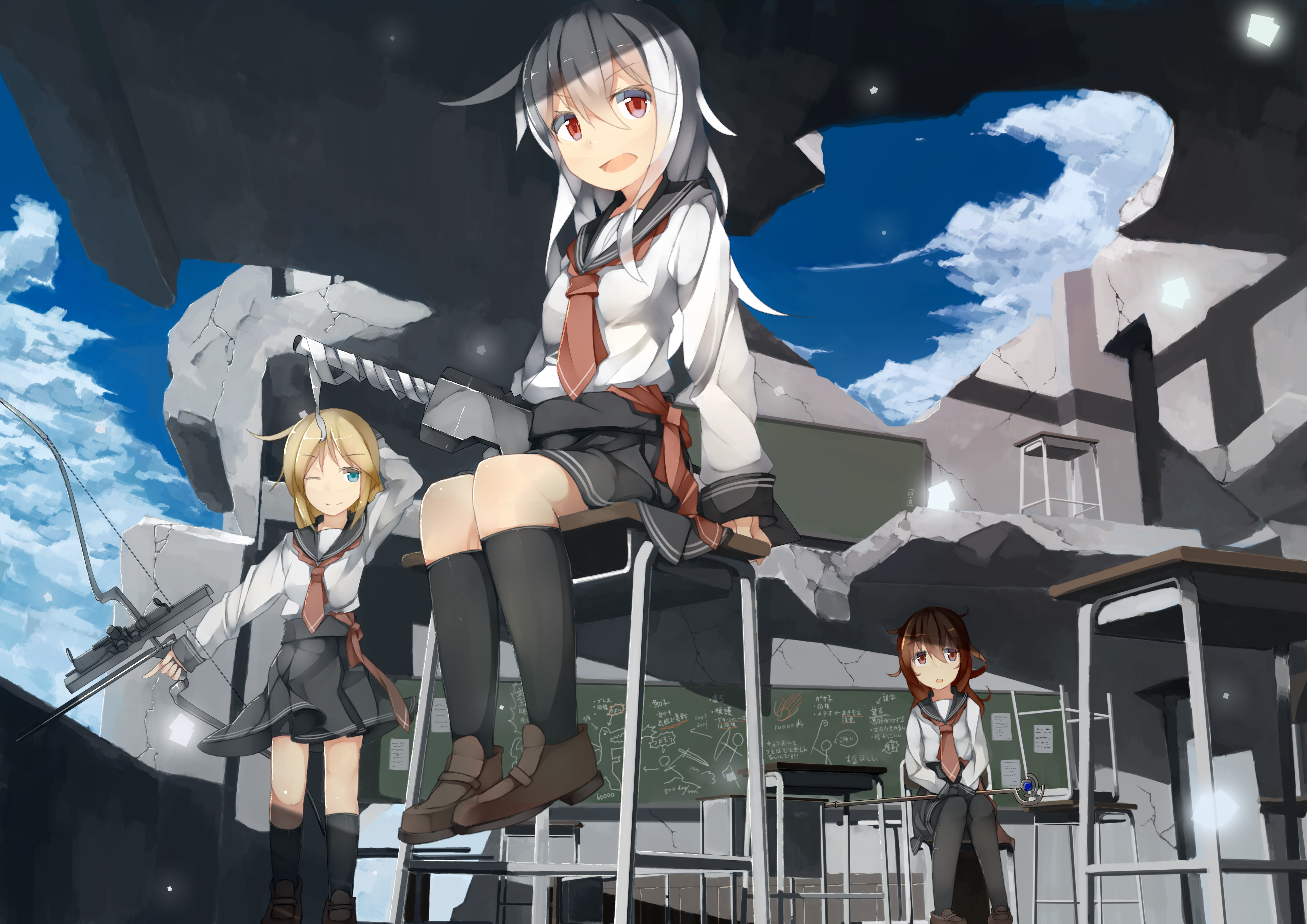Baixe gratuitamente a imagem Anime, Garota, Arco, Escola na área de trabalho do seu PC