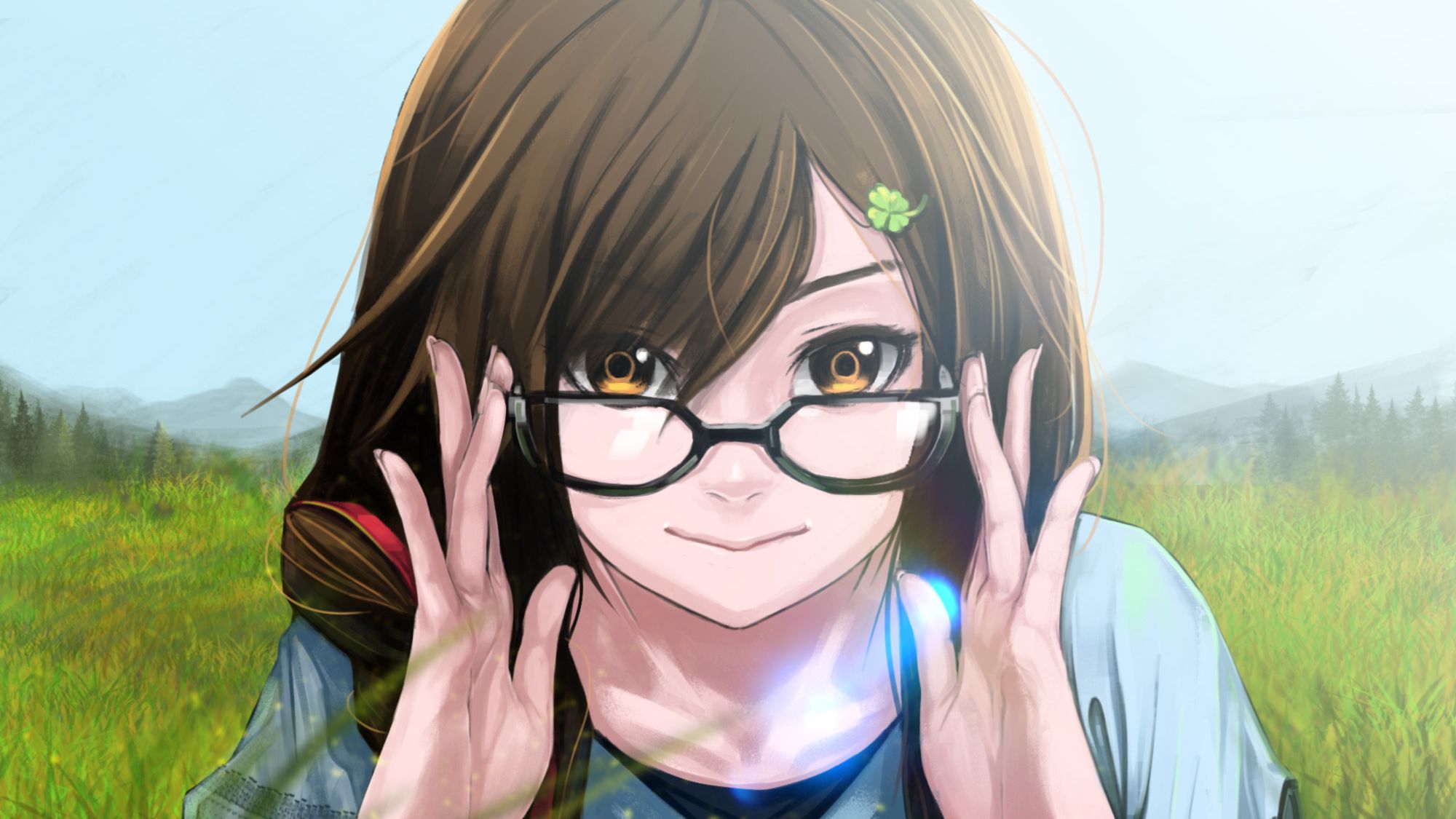 Free download wallpaper Anime, Hand, Glasses, Original on your PC desktop