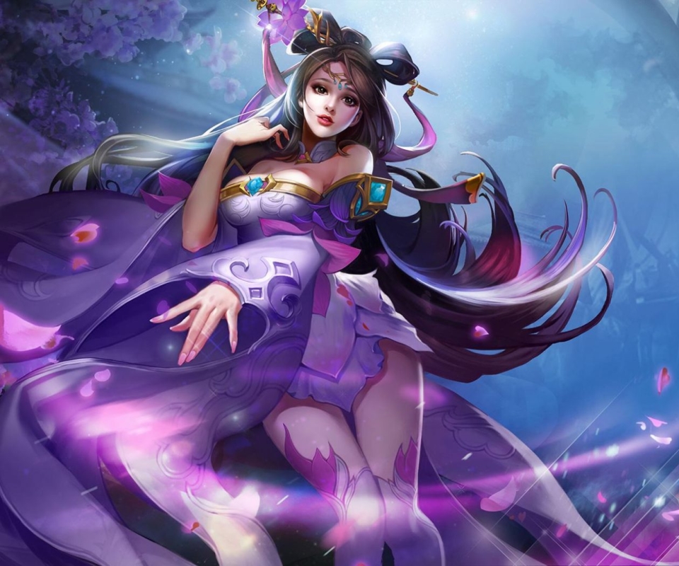 Free download wallpaper Fantasy, Purple, Oriental, Women on your PC desktop