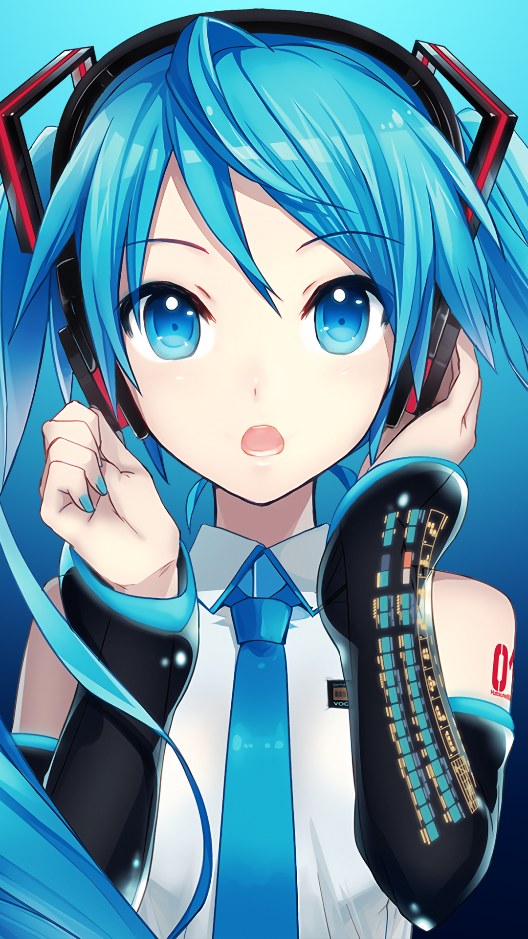 Download mobile wallpaper Anime, Vocaloid, Face, Blue Eyes, Blue Hair, Hatsune Miku for free.