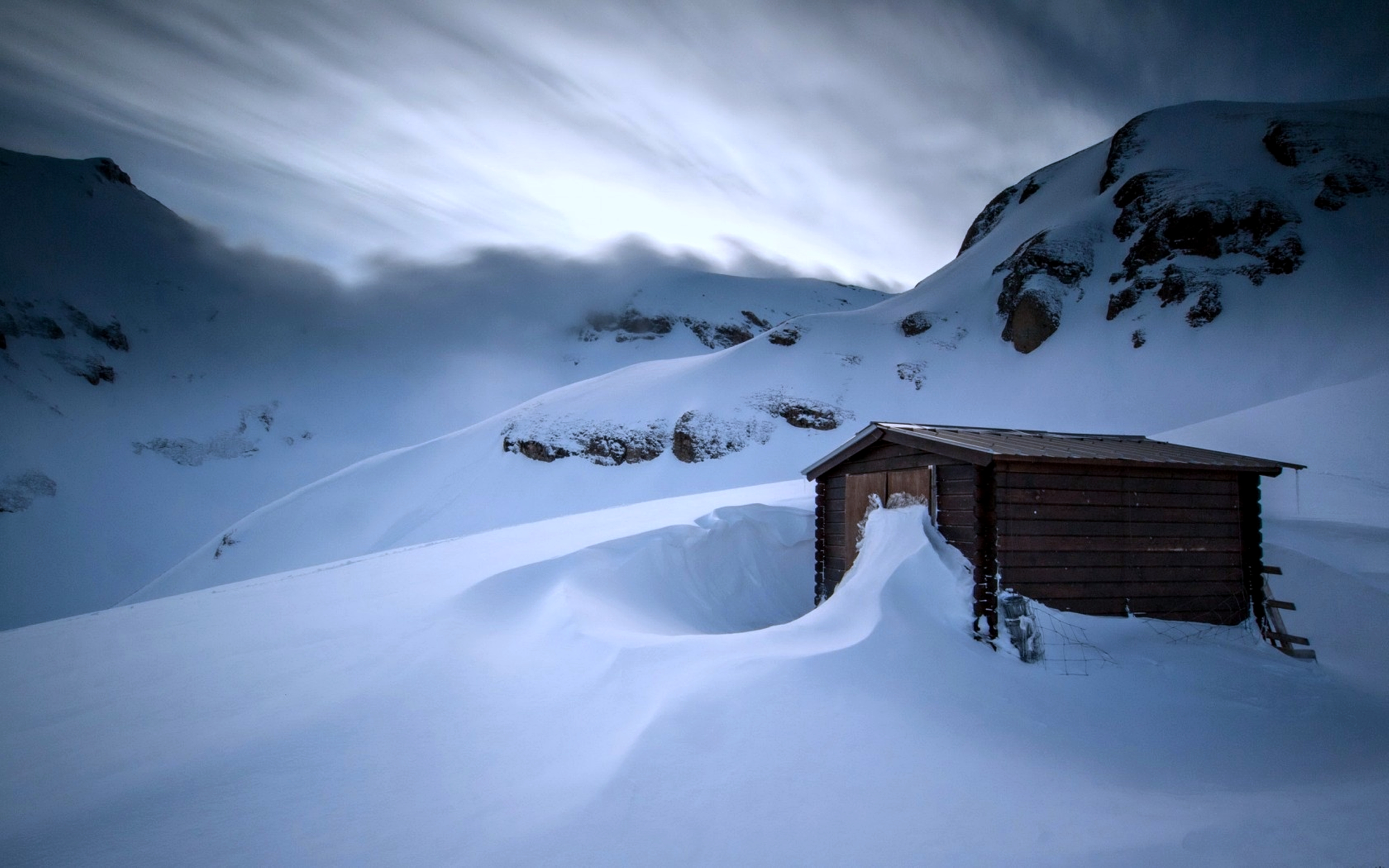 photography, winter, cold, house, hut, landscape, mountain, nature, snow, white