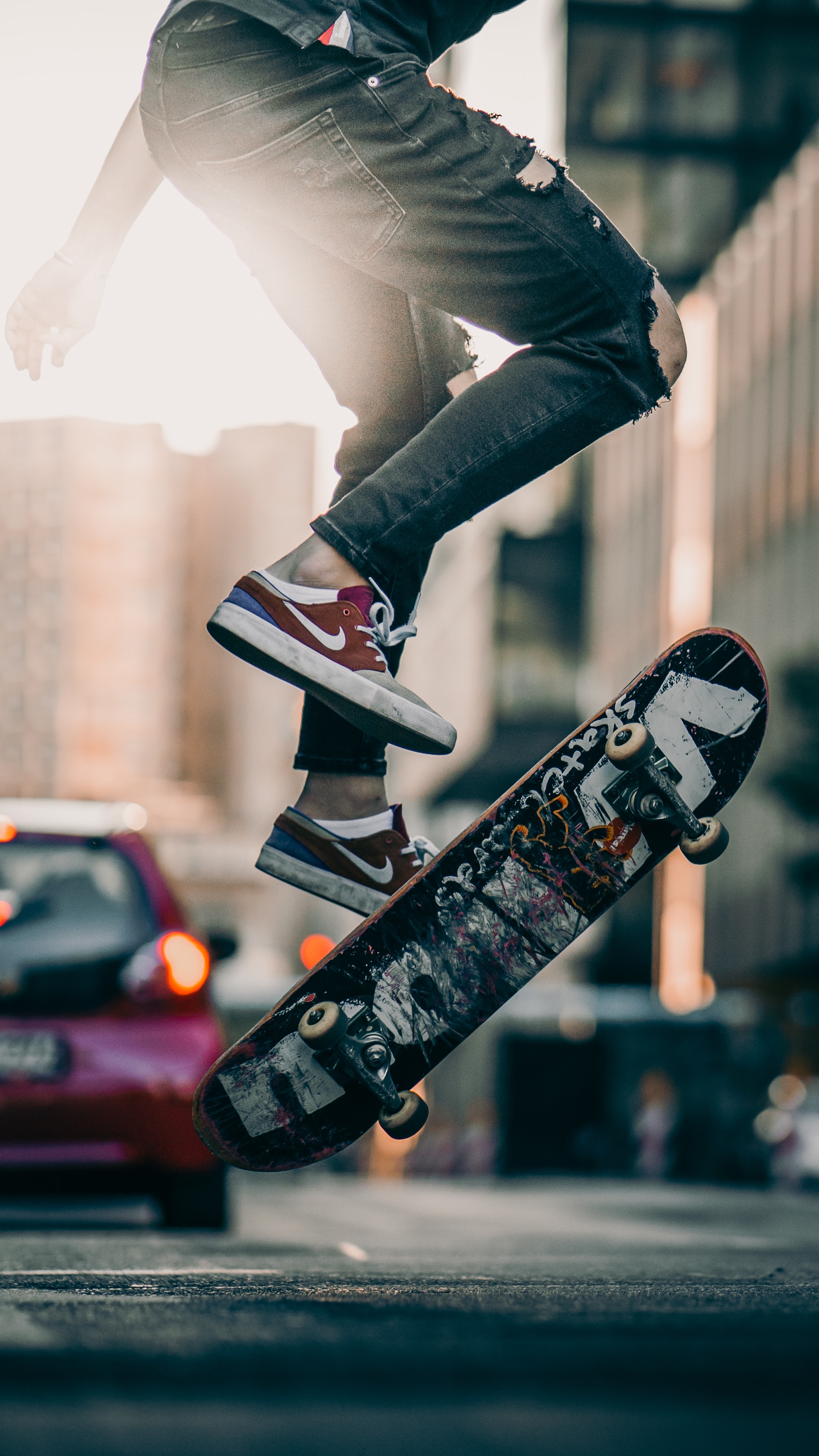 skateboard, sneakers, bounce, jump, miscellanea, miscellaneous, legs, trick HD wallpaper