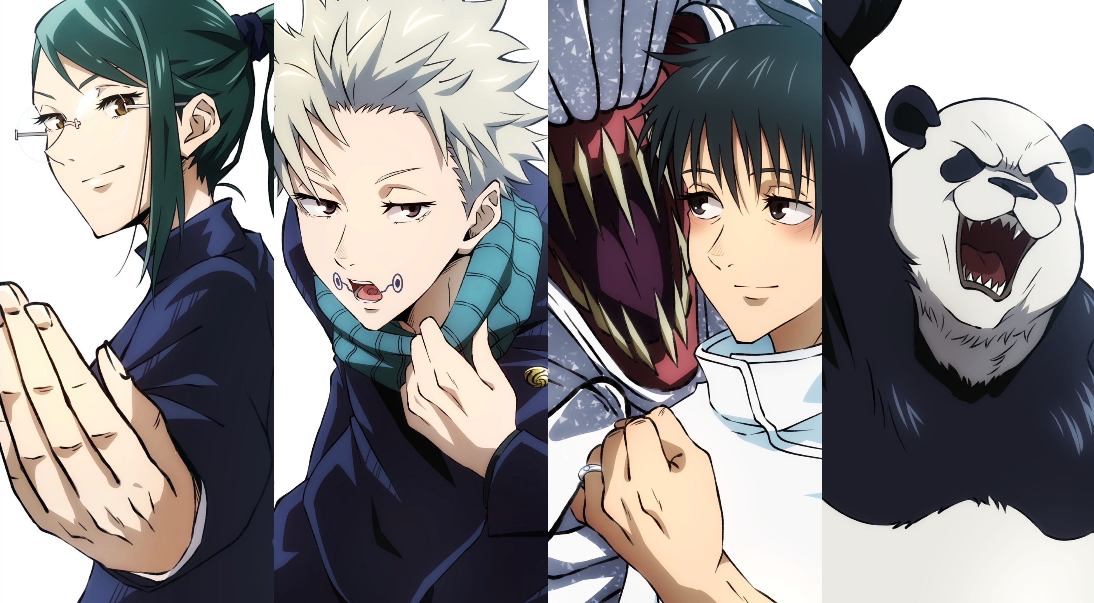 Free download wallpaper Anime, Yuta Okkotsu, Jujutsu Kaisen, Toge Inumaki, Maki Zenin, Panda (Jujutsu Kaisen) on your PC desktop