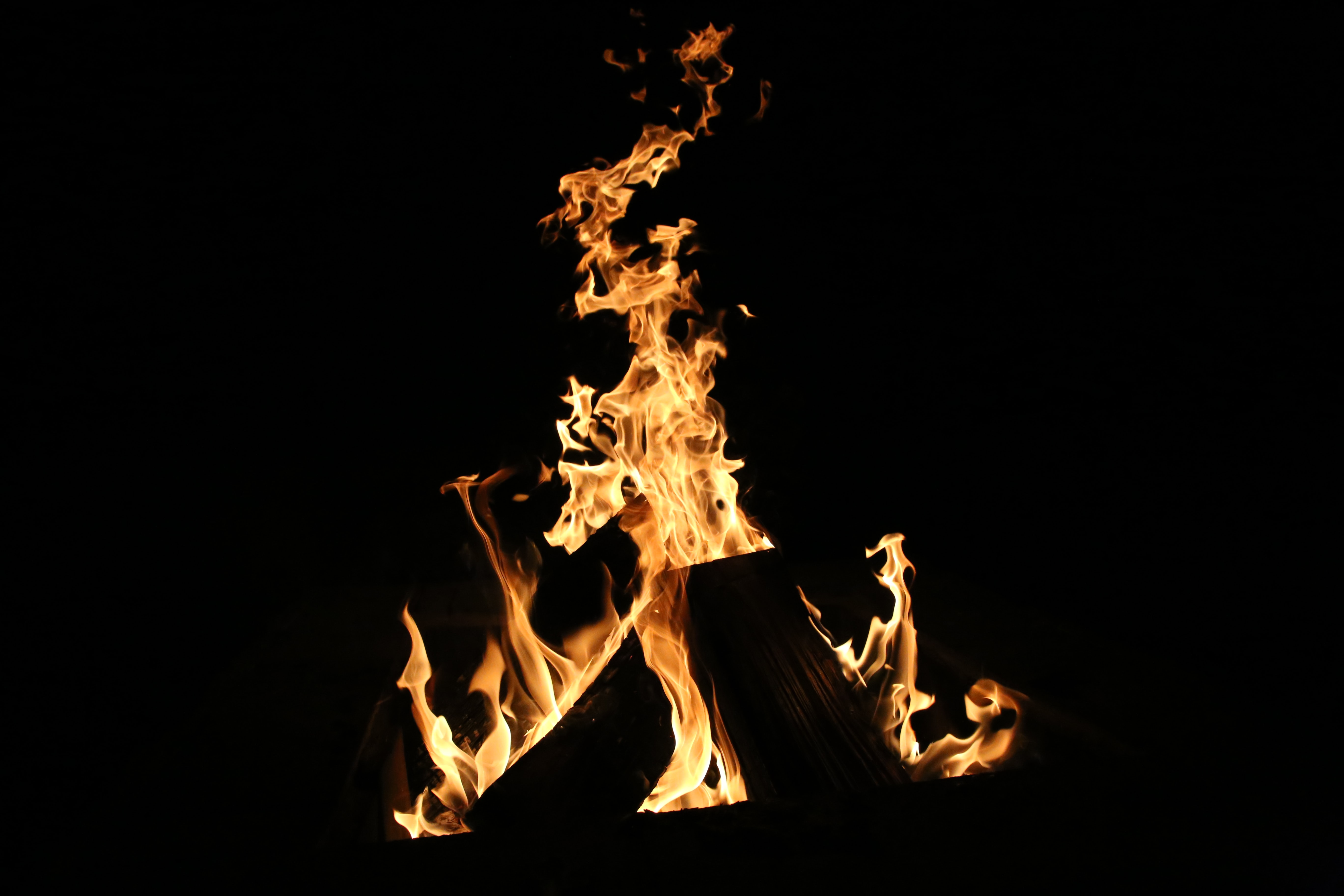 Download mobile wallpaper Fire, Flame, Bonfire, Dark for free.