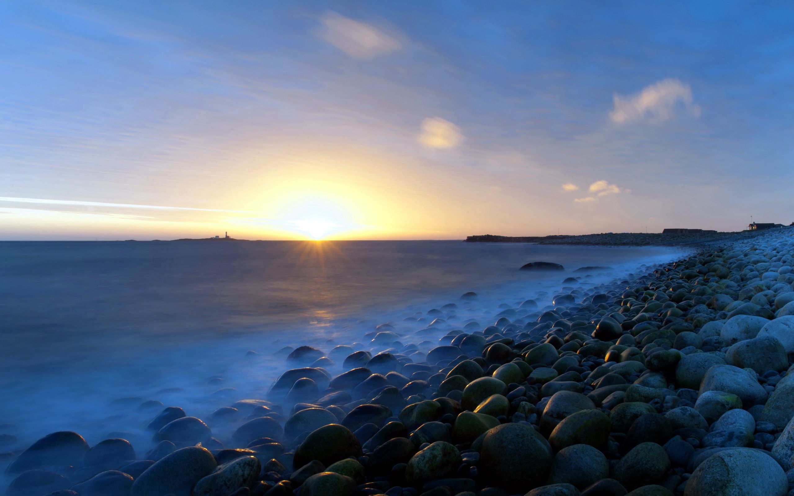 Free download wallpaper Nature, Sunset, Landscape, Sea on your PC desktop
