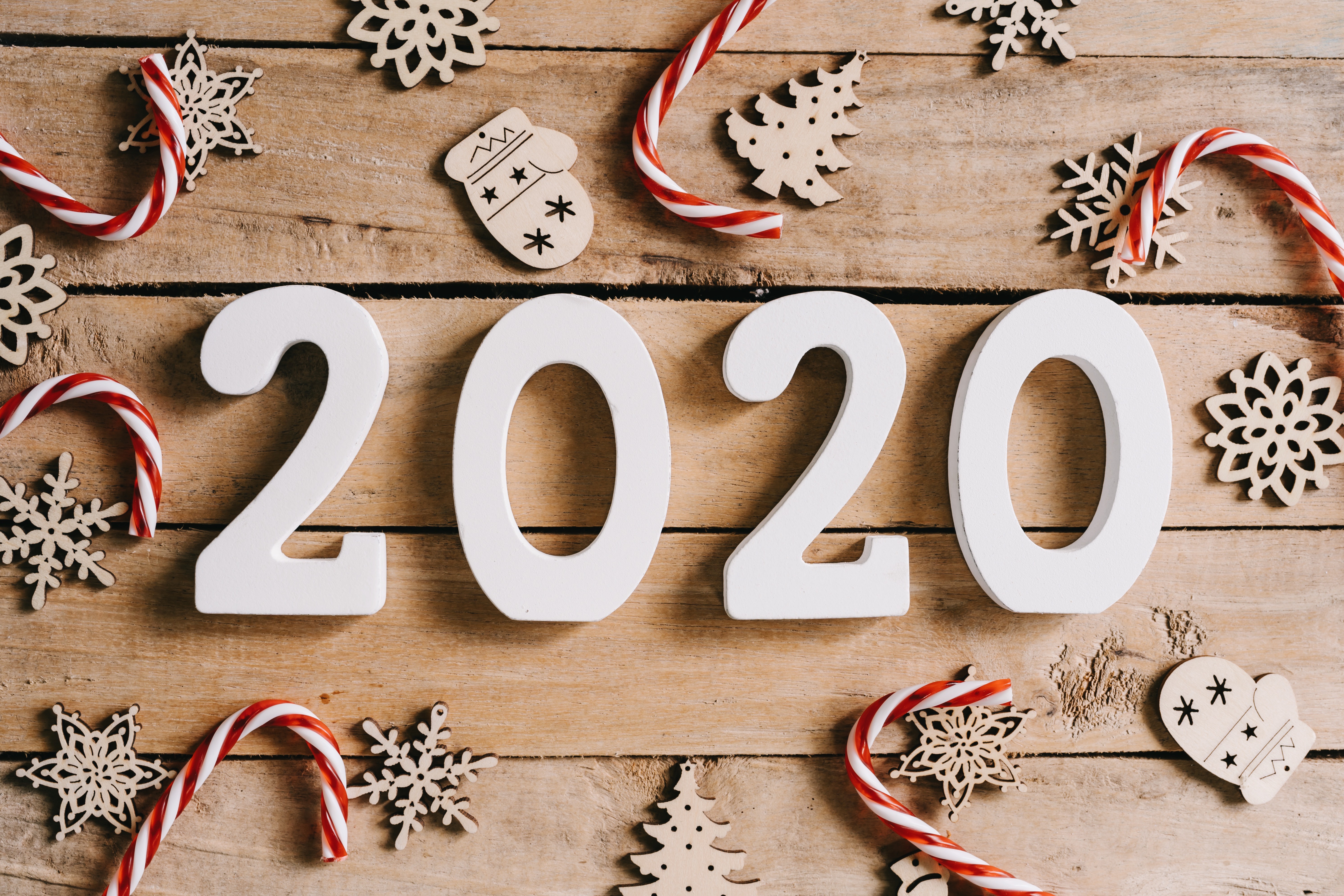 Free download wallpaper New Year, Holiday, Candy Cane, New Year 2020 on your PC desktop