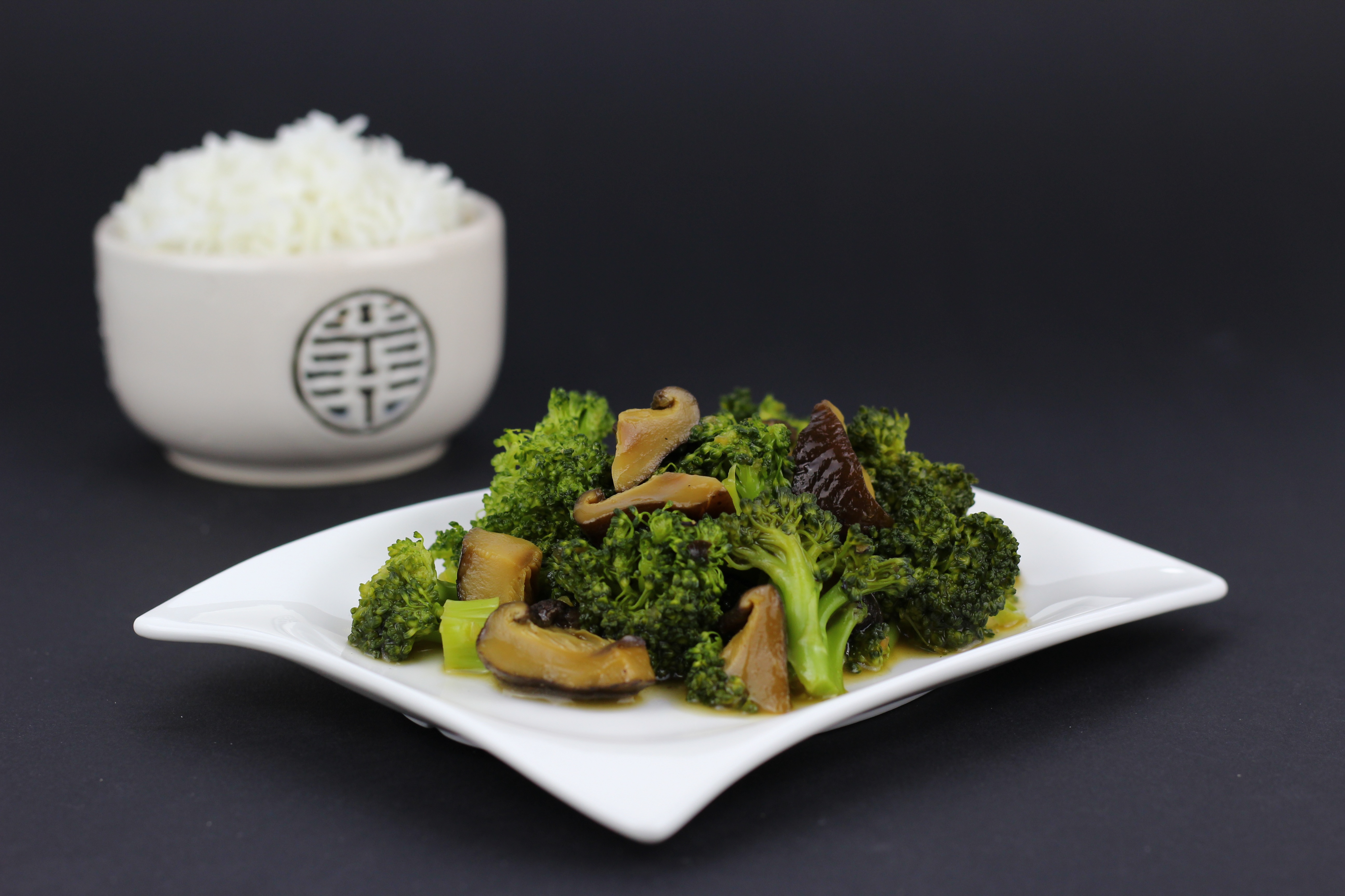 food, meal, broccoli, mushroom, rice