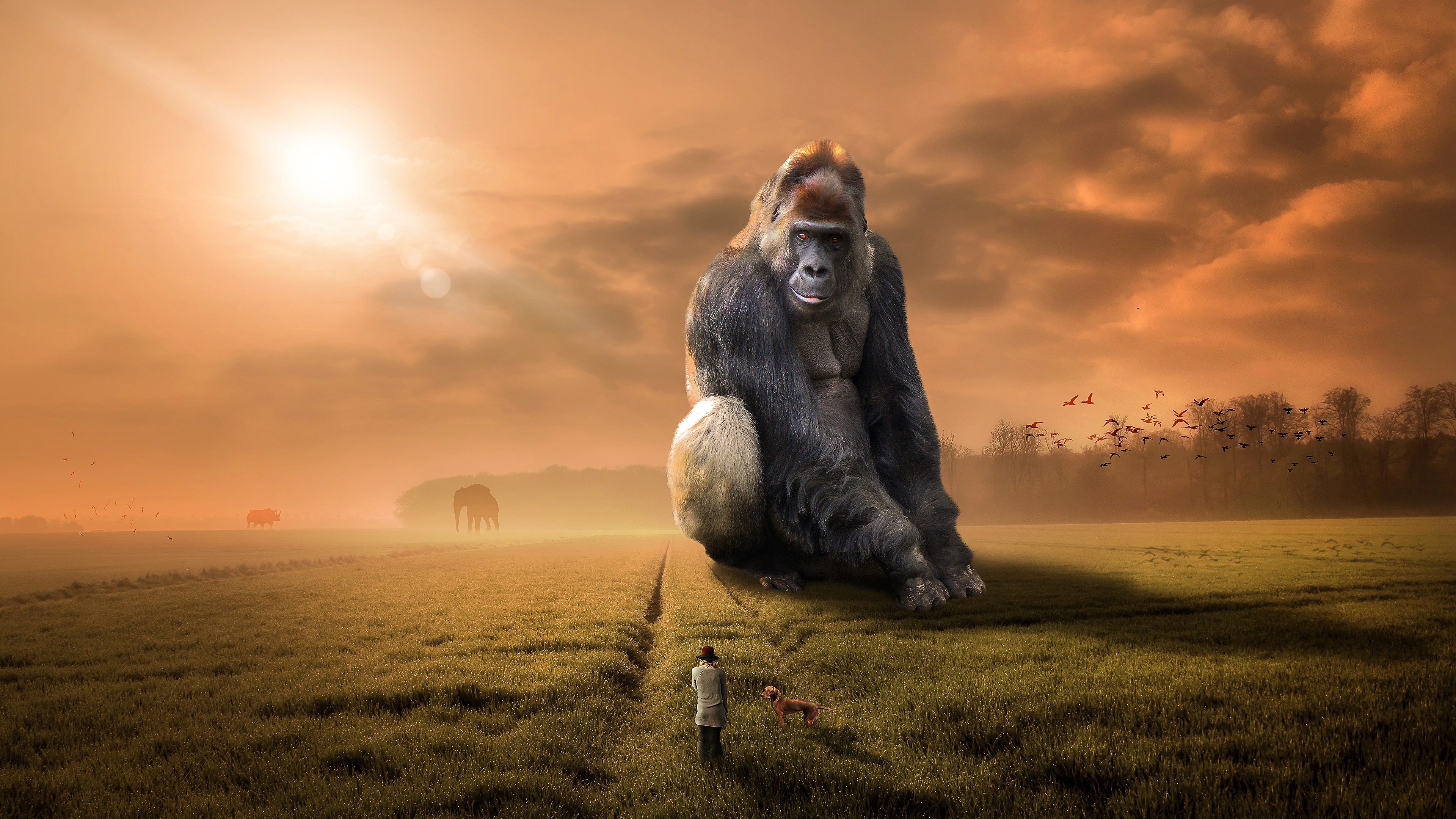 Free download wallpaper Fantasy, Gorilla, Animal, Fantasy Animals on your PC desktop