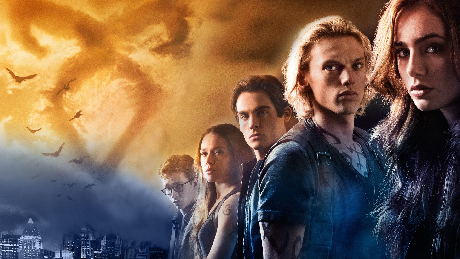 movie, the mortal instruments: city of bones, jamie campbell bower, jemima west, jonathan rhys meyers, lily collins, robert sheehan