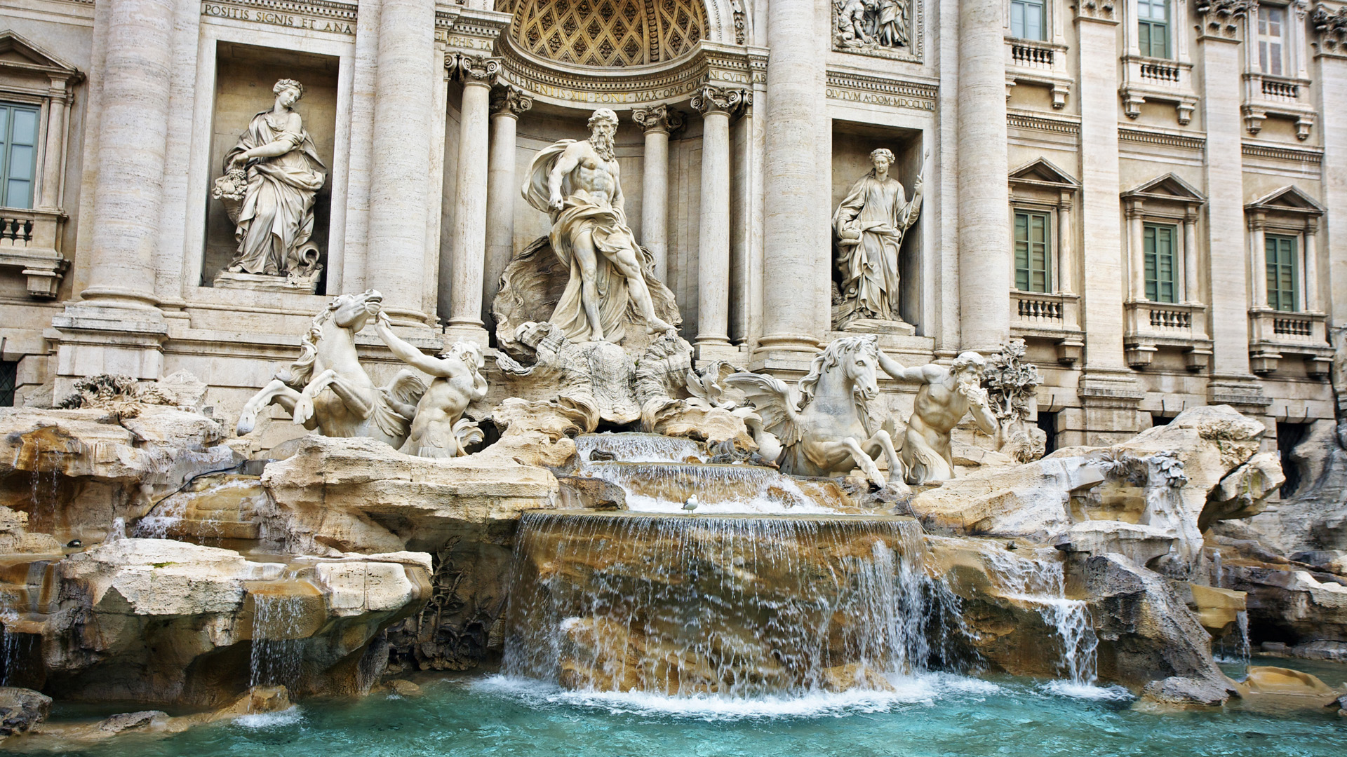man made, trevi fountain, monuments