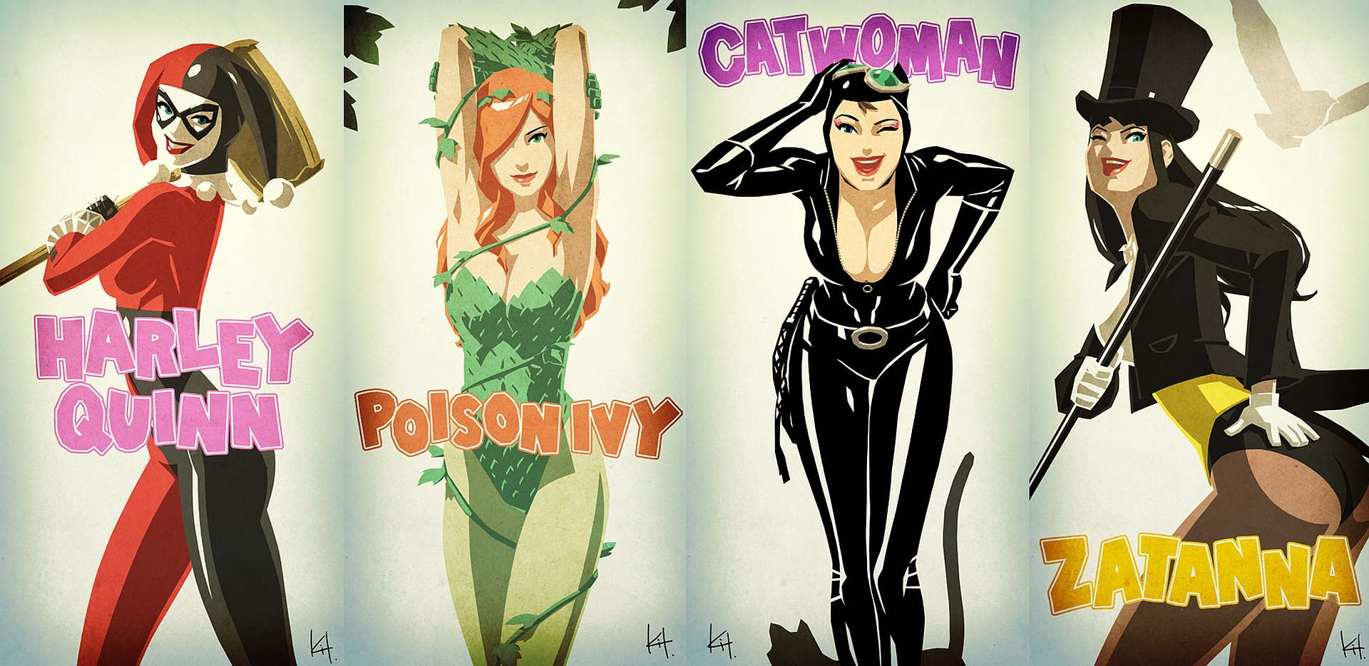 comics, gotham city sirens, catwoman, harley quinn, poison ivy, zatanna