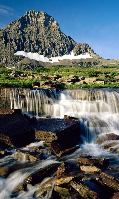 1100448 descargar fondo de pantalla tierra/naturaleza, cascada, parque nacional de los glaciares, montana, cascadas: protectores de pantalla e imágenes gratis
