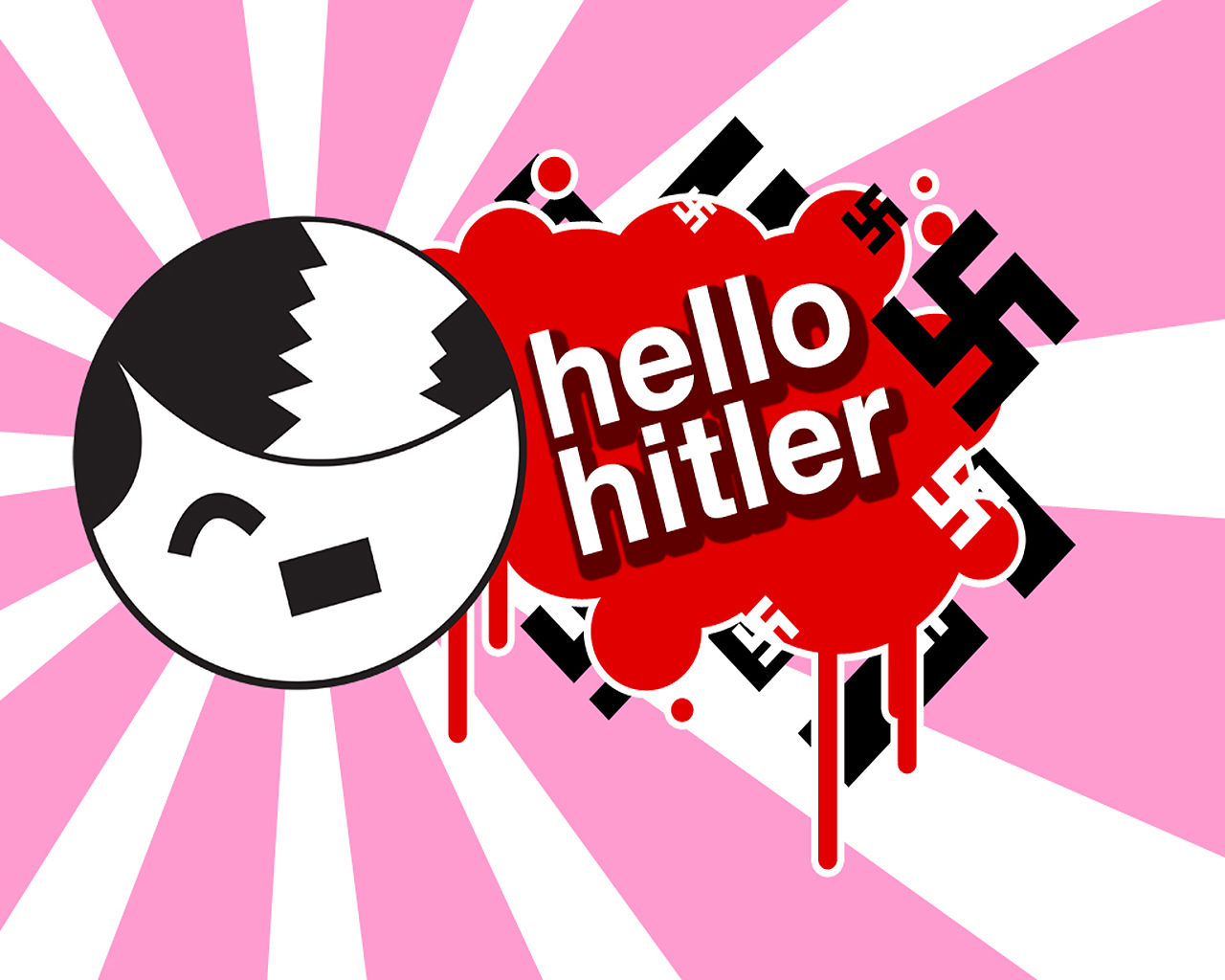 nazi, humor, dark, hello kitty