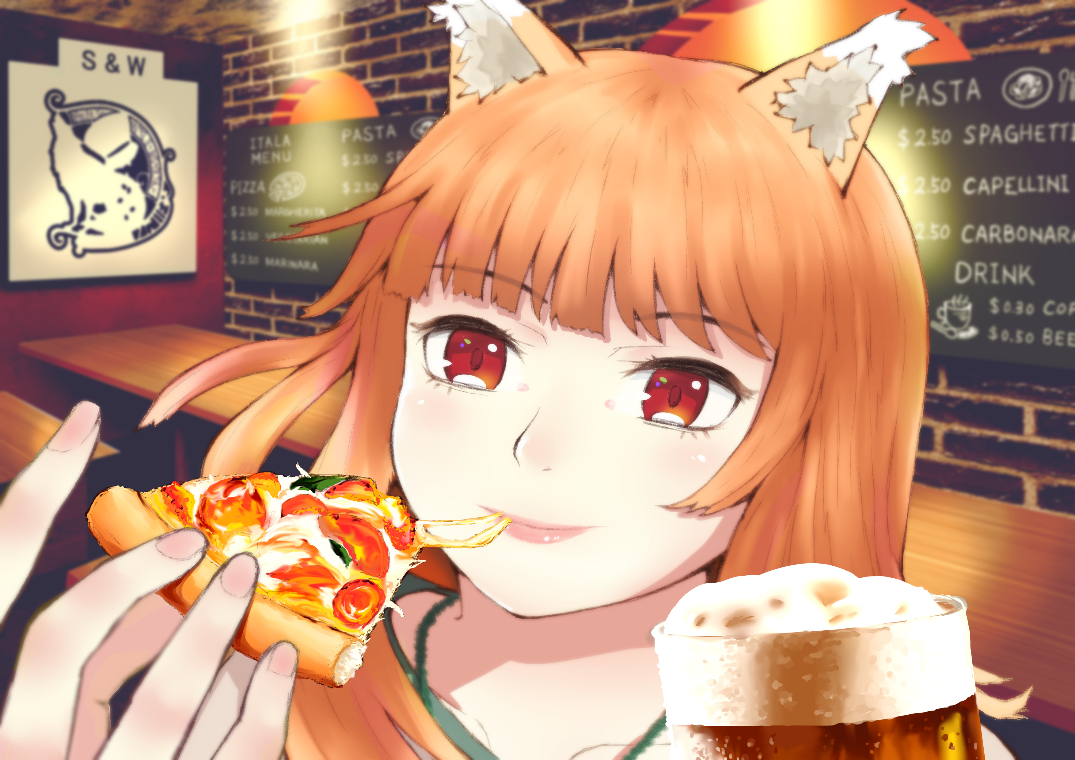 Download mobile wallpaper Anime, Pizza, Holo (Spice & Wolf), Spice And Wolf for free.