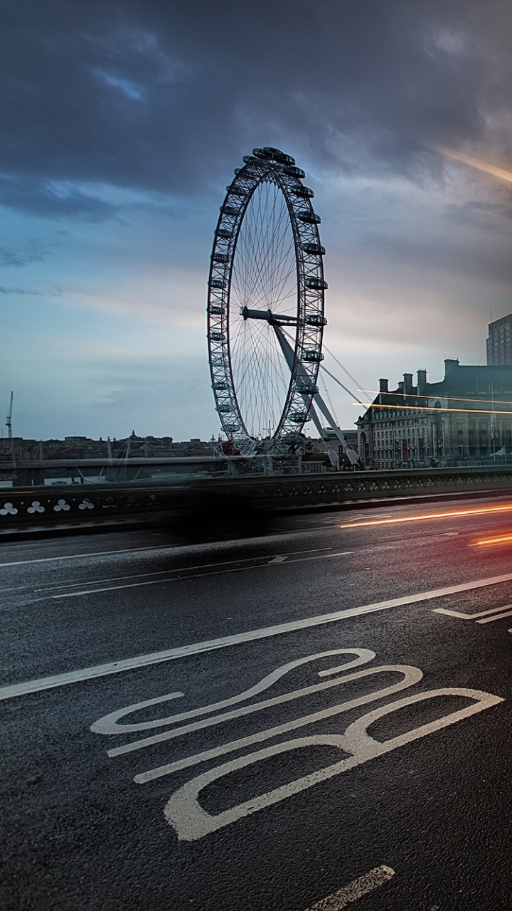 Download mobile wallpaper London, Ferris Wheel, Bus, Vehicles for free.