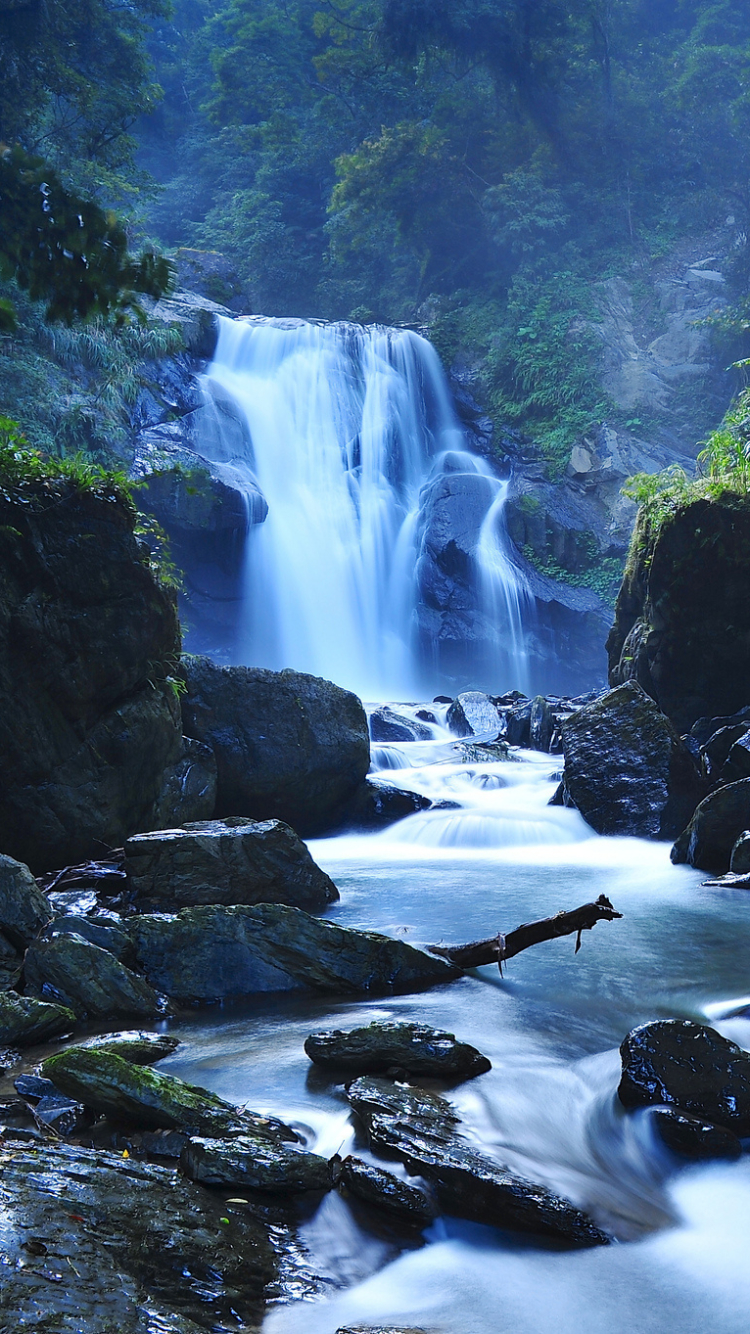 Handy-Wallpaper Landschaft, Wasserfälle, Wasserfall, Wald, Fluss, Szene, Taiwan, Szenisch, Erde/natur kostenlos herunterladen.