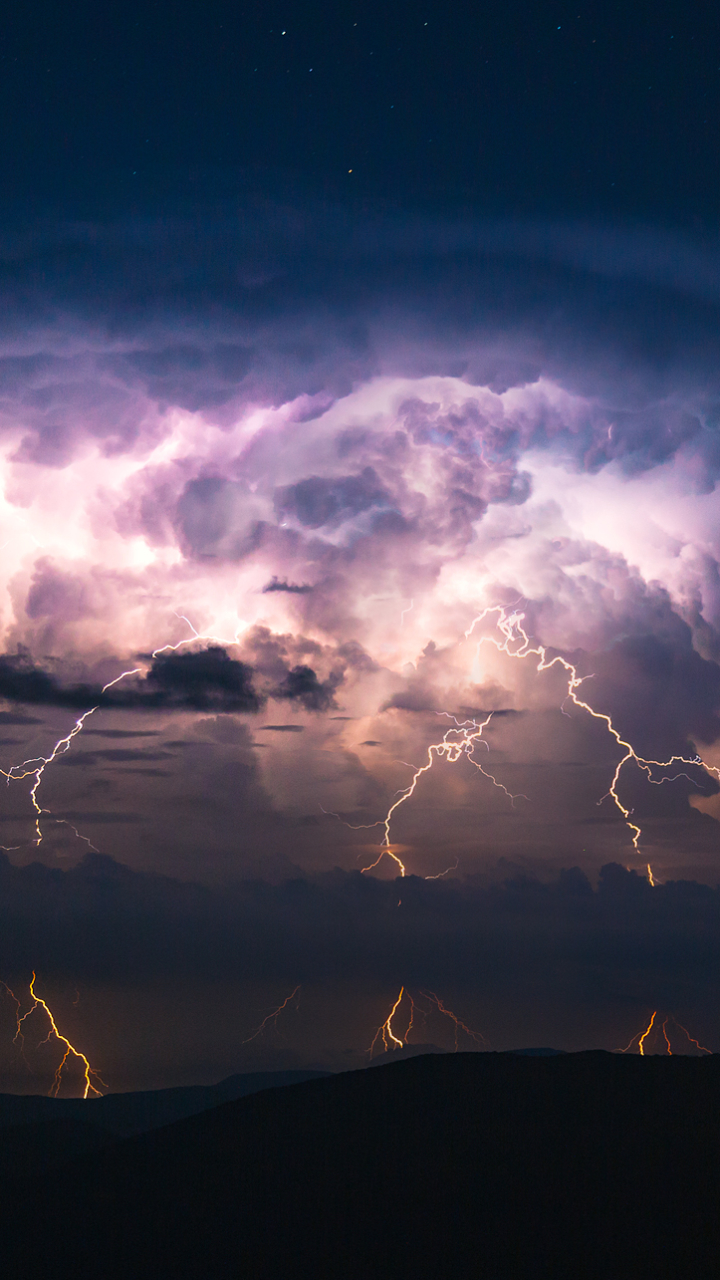 Download mobile wallpaper Sky, Night, Lightning, Storm, Cloud, Photography for free.