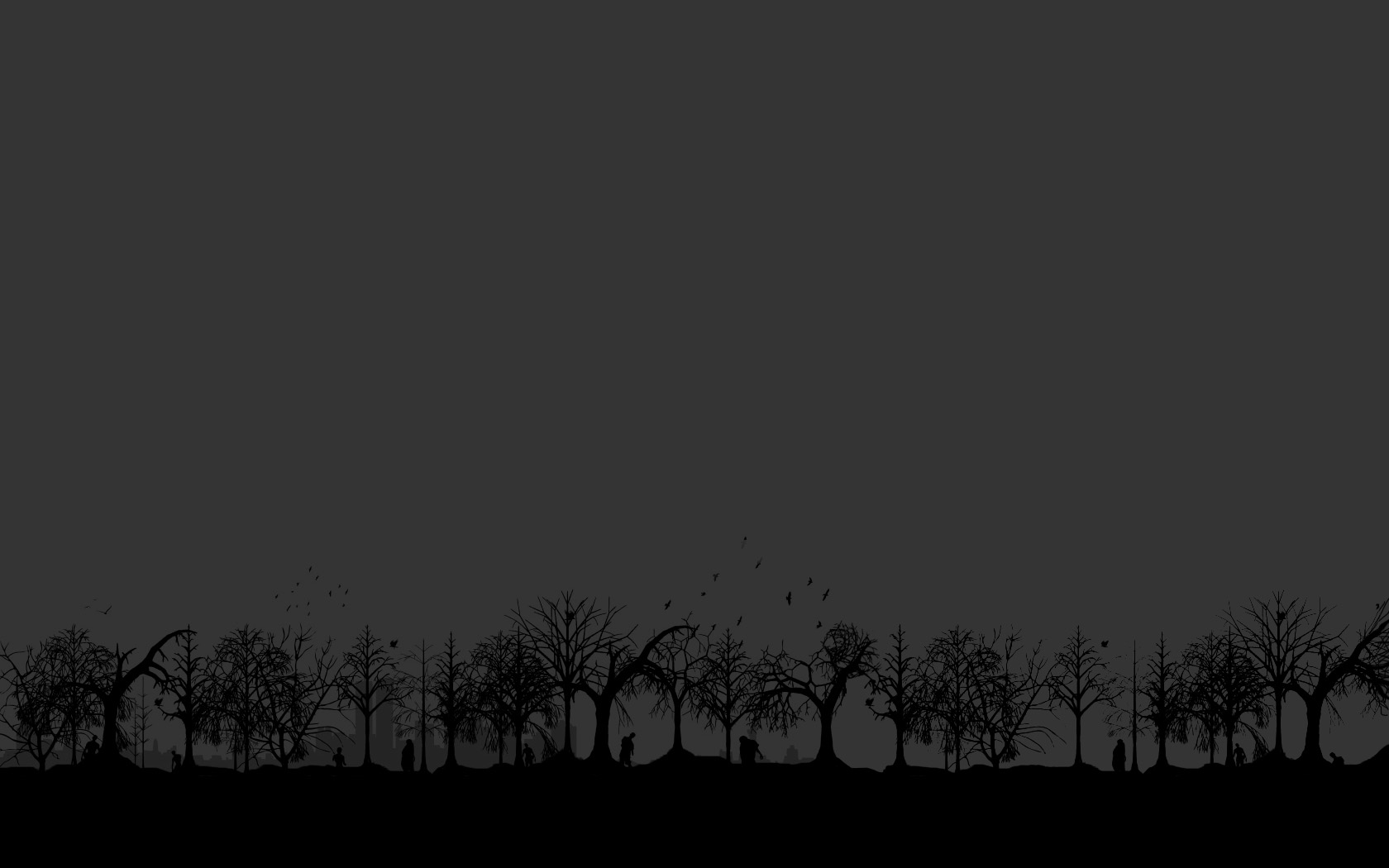 Завантажити шпалери безкоштовно Темний, Ліс, Дерево, Мінімалістичний картинка на робочий стіл ПК