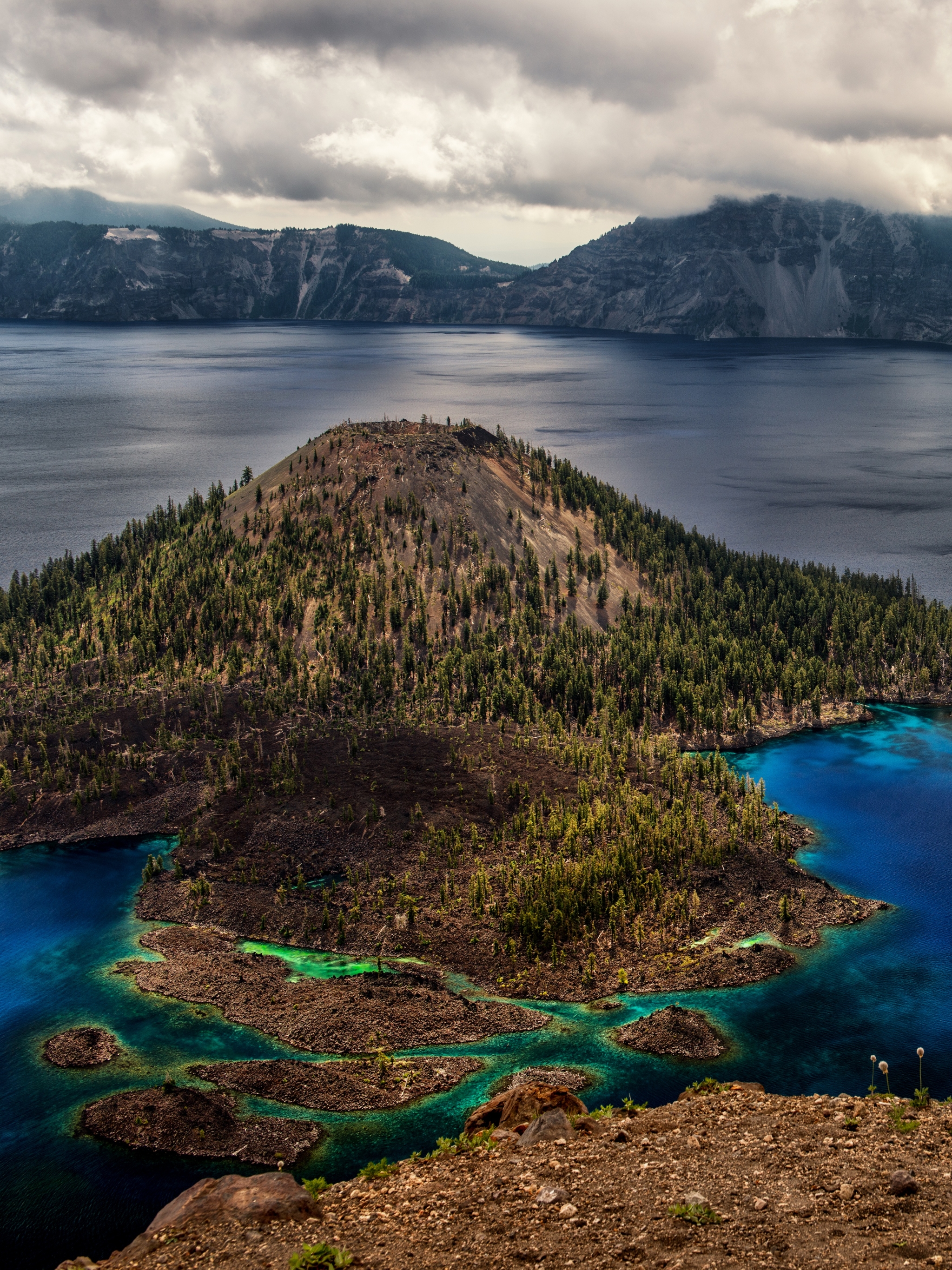 Скачати мобільні шпалери Природа, Земля, Острів, Орегон, Кратерне Озеро безкоштовно.