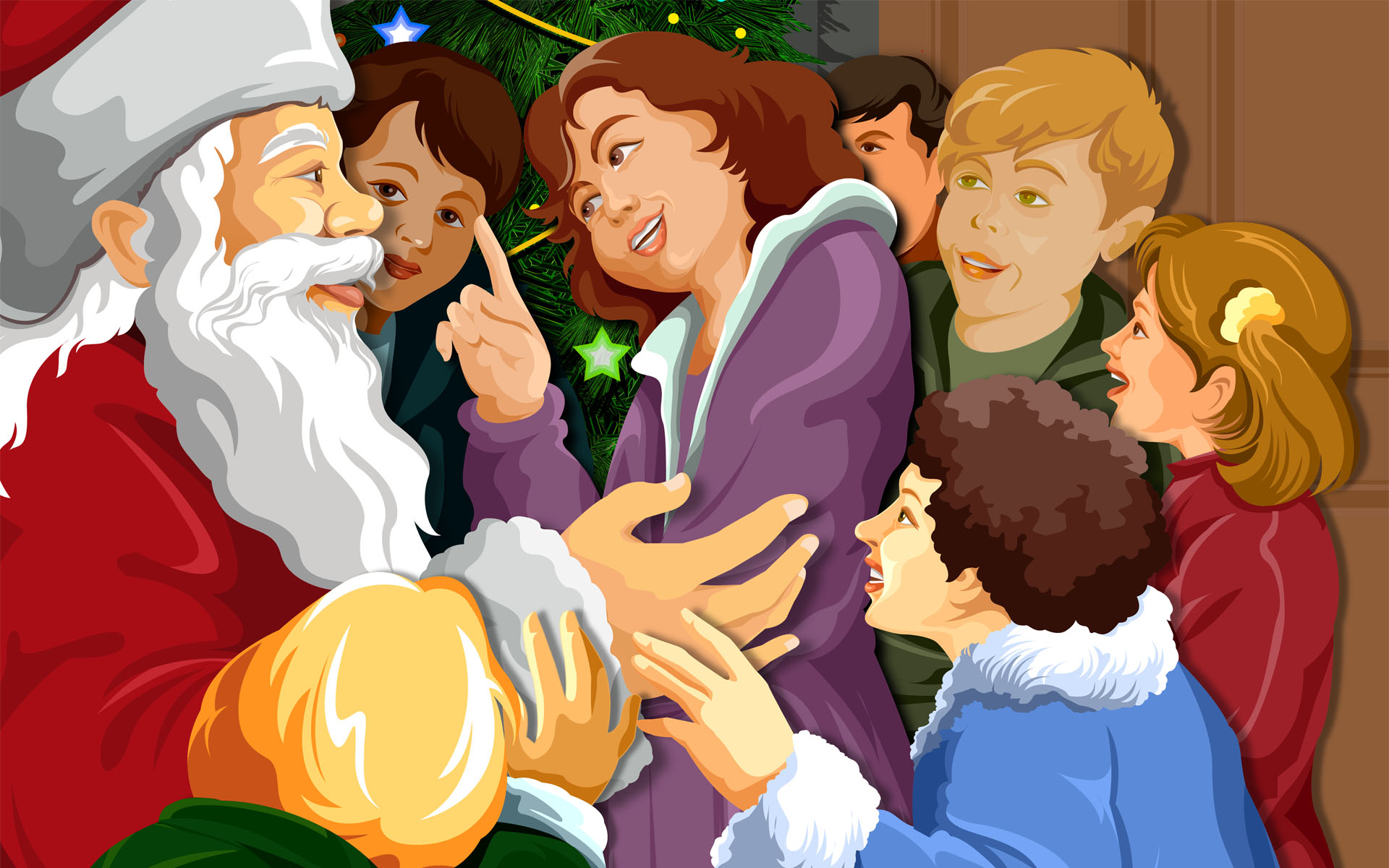Laden Sie das Feiertage, Weihnachtsmann, Weihnachten, Kind-Bild kostenlos auf Ihren PC-Desktop herunter