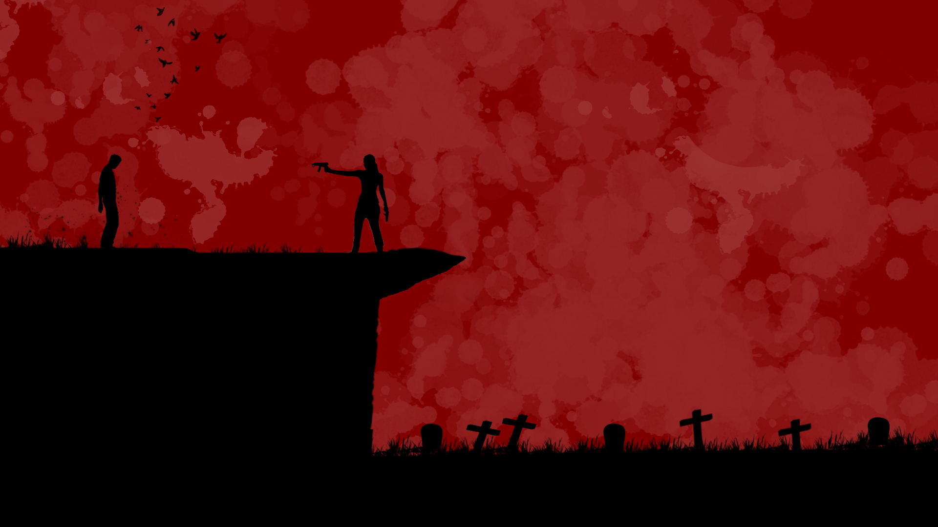 Free download wallpaper Blood, Dark, Forest, Zombie on your PC desktop