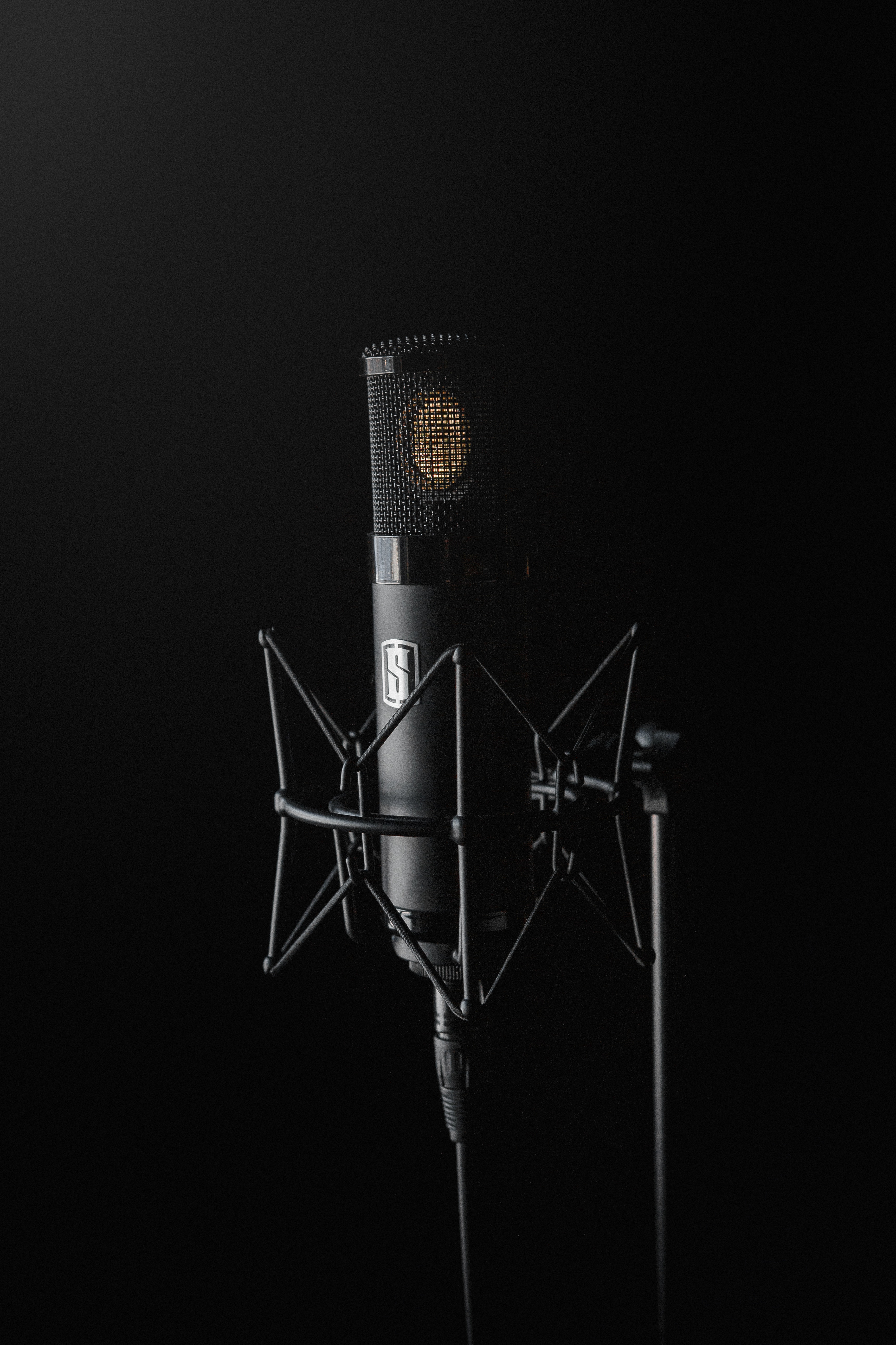 music, studio, microphone, audio, black HD wallpaper