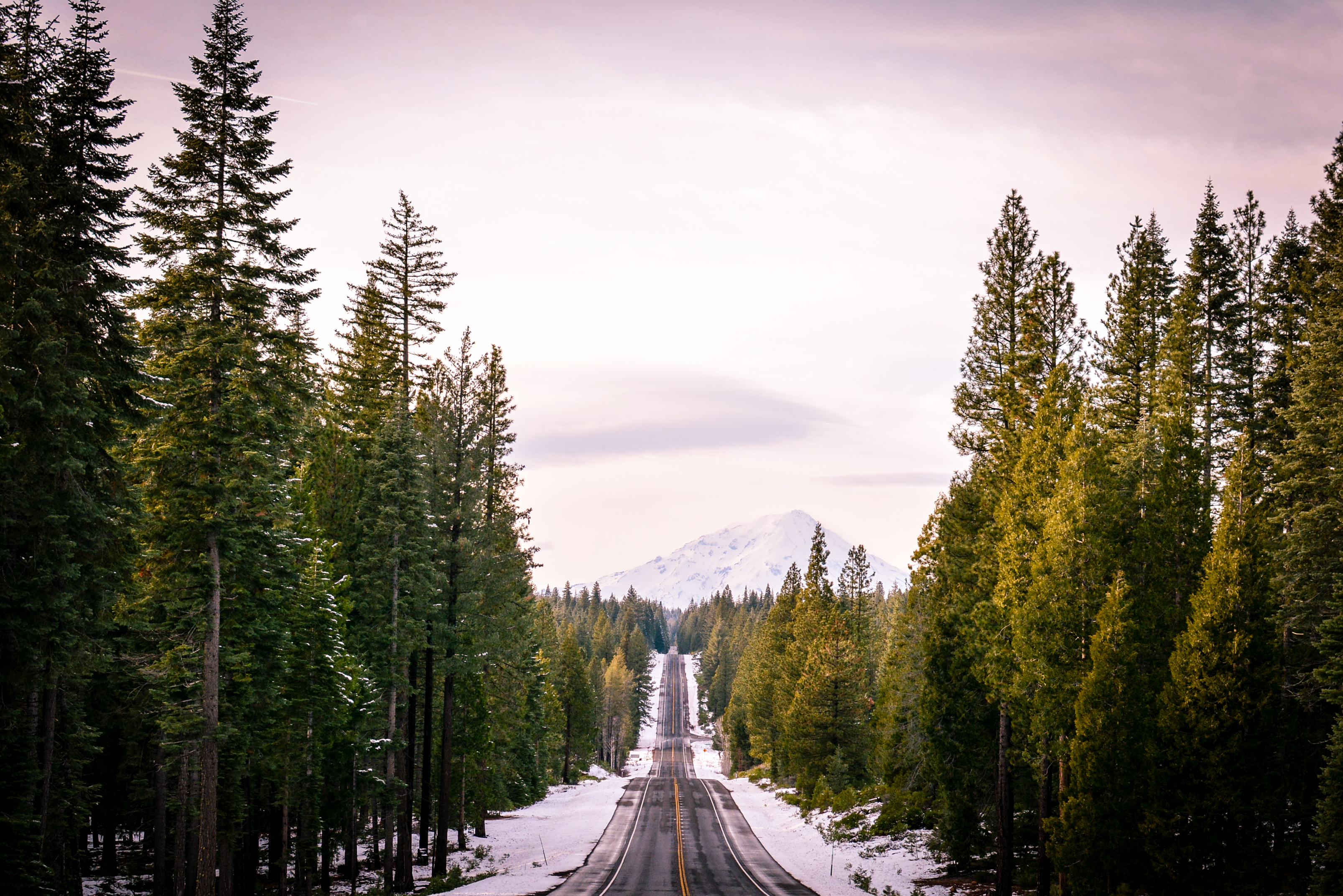 Free download wallpaper Winter, Nature, Road, Forest, Tree, Man Made on your PC desktop