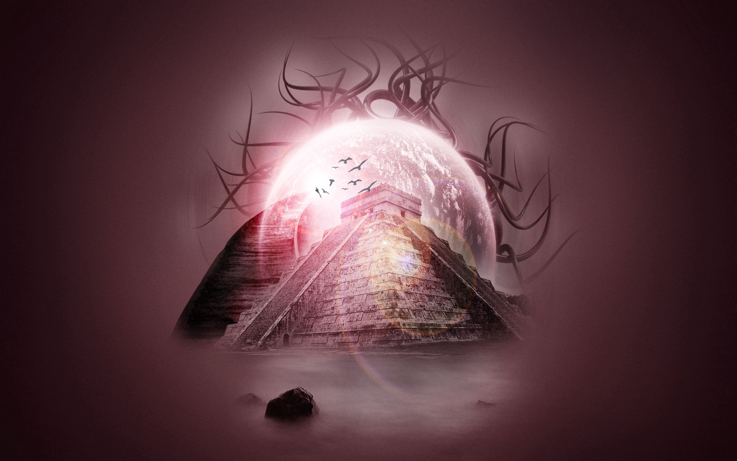 Free download wallpaper Shine, Light, Imagination, Abstract, Pyramid, Fantasy on your PC desktop