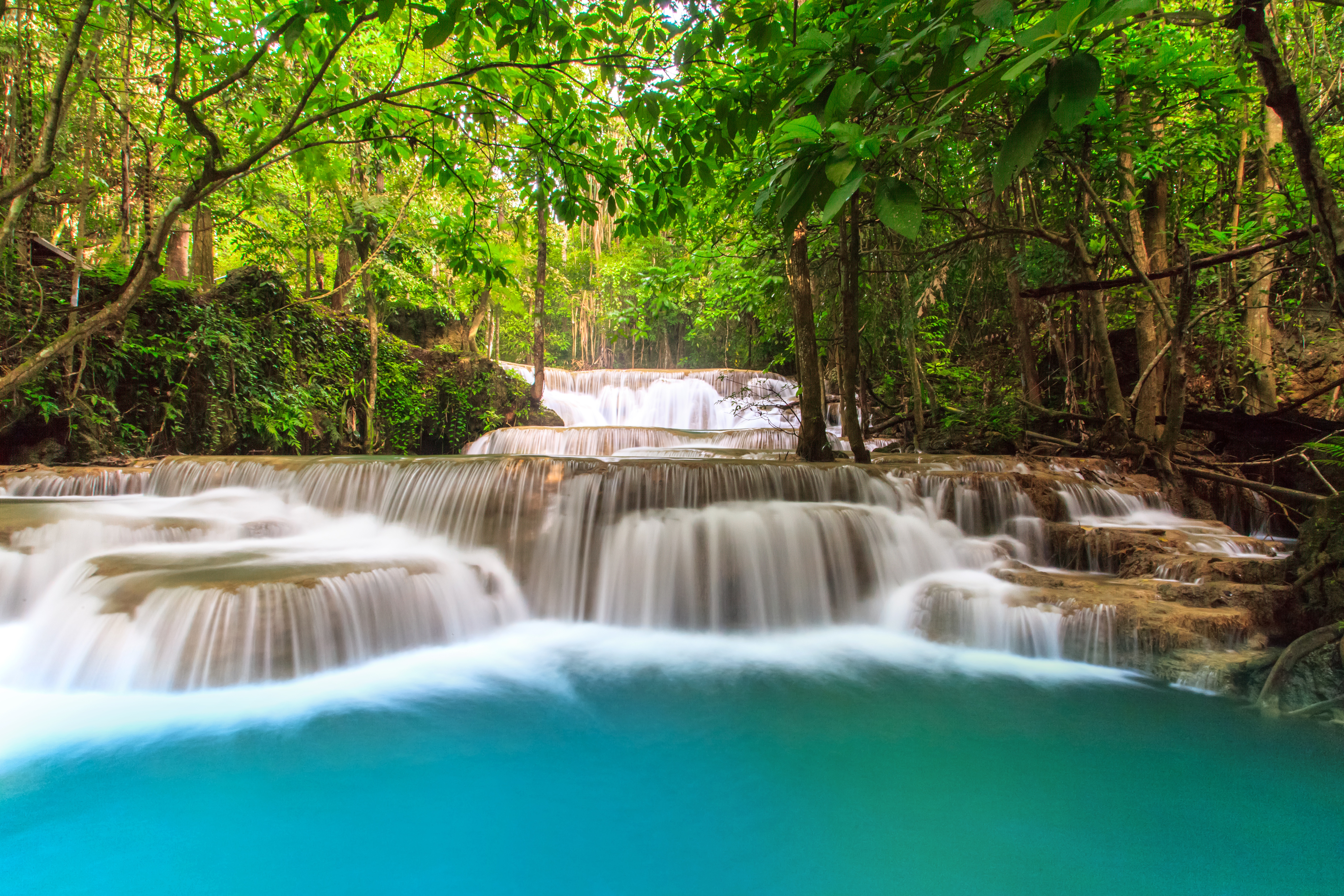 Free download wallpaper Nature, Waterfalls, Waterfall, Earth, River, Greenery on your PC desktop