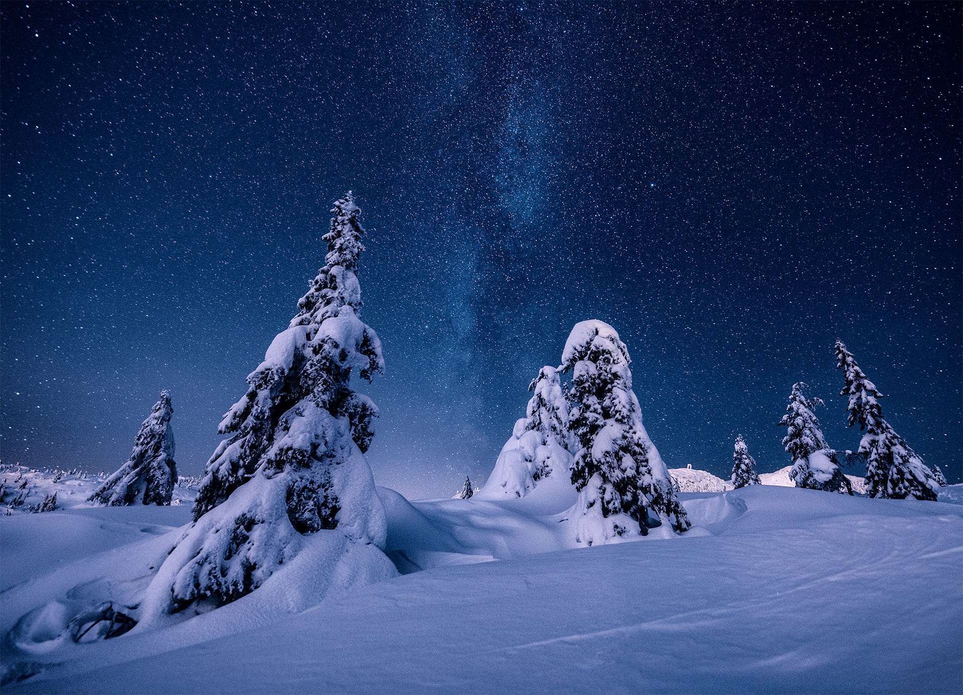 Laden Sie das Winter, Natur, Sterne, Schnee, Norwegen, Nacht, Erde/natur, Sternenklarer Himmel-Bild kostenlos auf Ihren PC-Desktop herunter