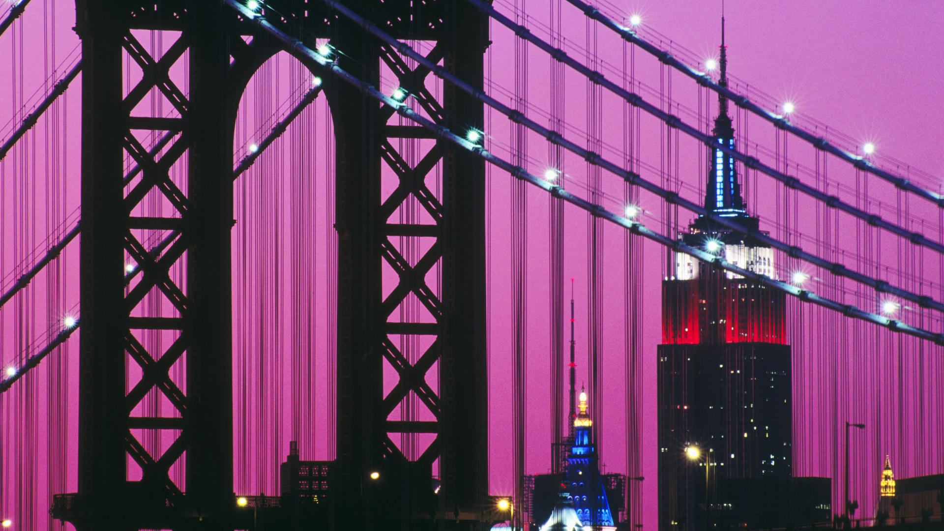 Скачать обои бесплатно Мосты, Нью Йорк, Манхэттенский Мост, Сделано Человеком картинка на рабочий стол ПК