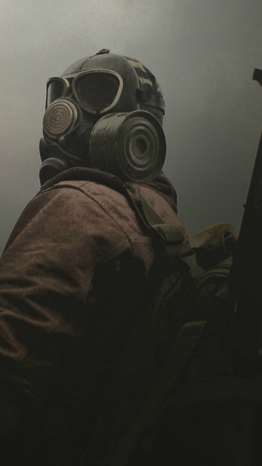 Download mobile wallpaper Dark, Gas Mask, Soldier for free.