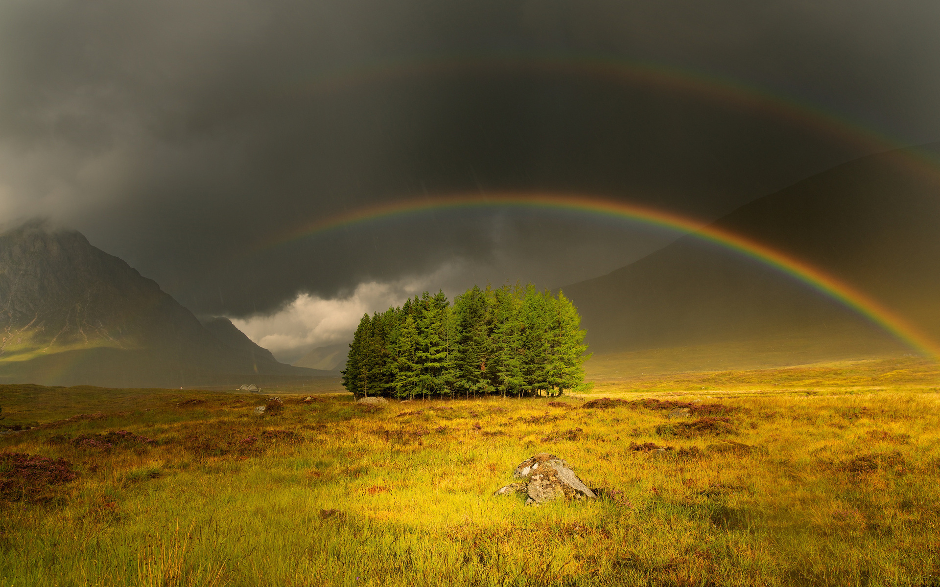 Free download wallpaper Landscape, Rain, Rainbow, Earth, Scenic on your PC desktop