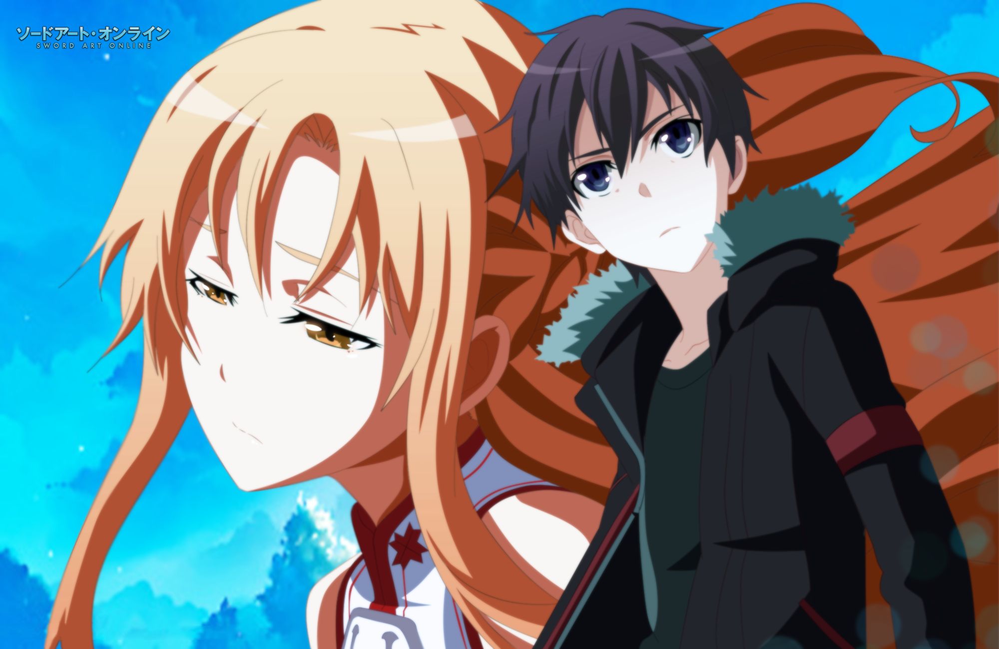 Handy-Wallpaper Sword Art Online, Asuna Yuuki, Kirito (Schwertkunst Online), Animes kostenlos herunterladen.