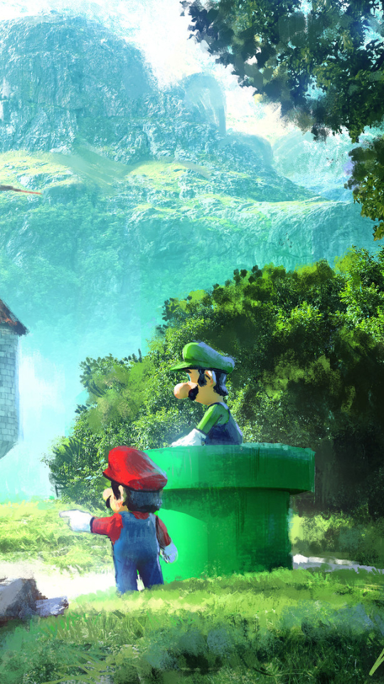Handy-Wallpaper Mario, Computerspiele, Schloss, Luigi kostenlos herunterladen.