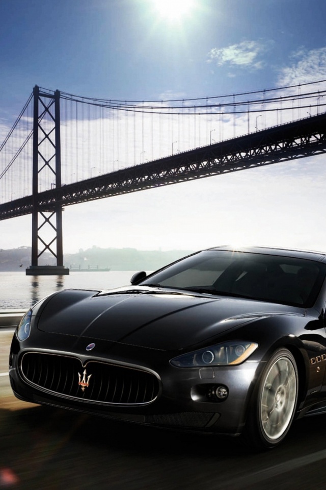 Baixar papel de parede para celular de Maserati, Carro, Ponte, Veículo, Veículos, Carro Preto gratuito.