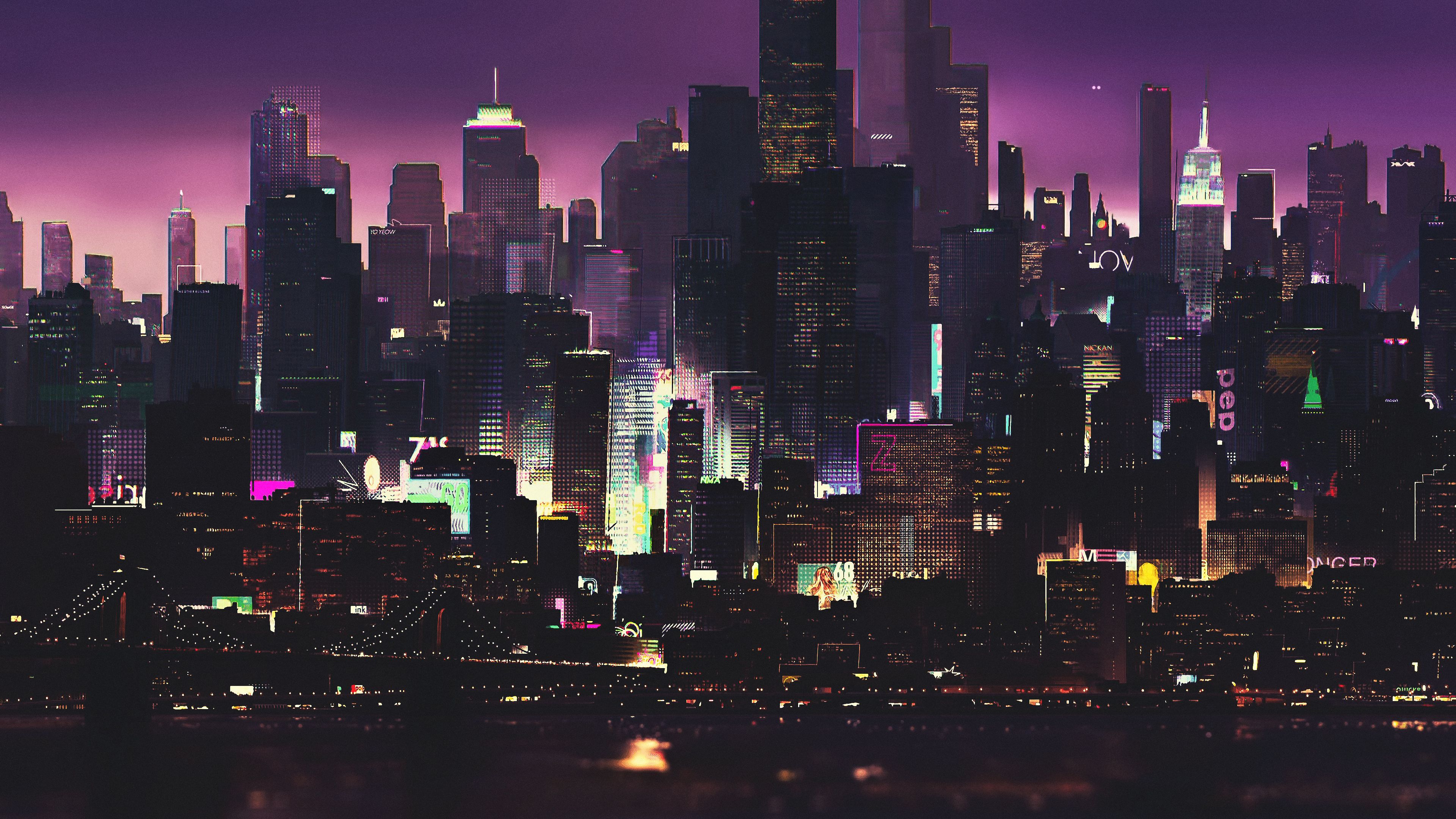Free download wallpaper Night, City, Skyscraper, Building, Artistic on your PC desktop