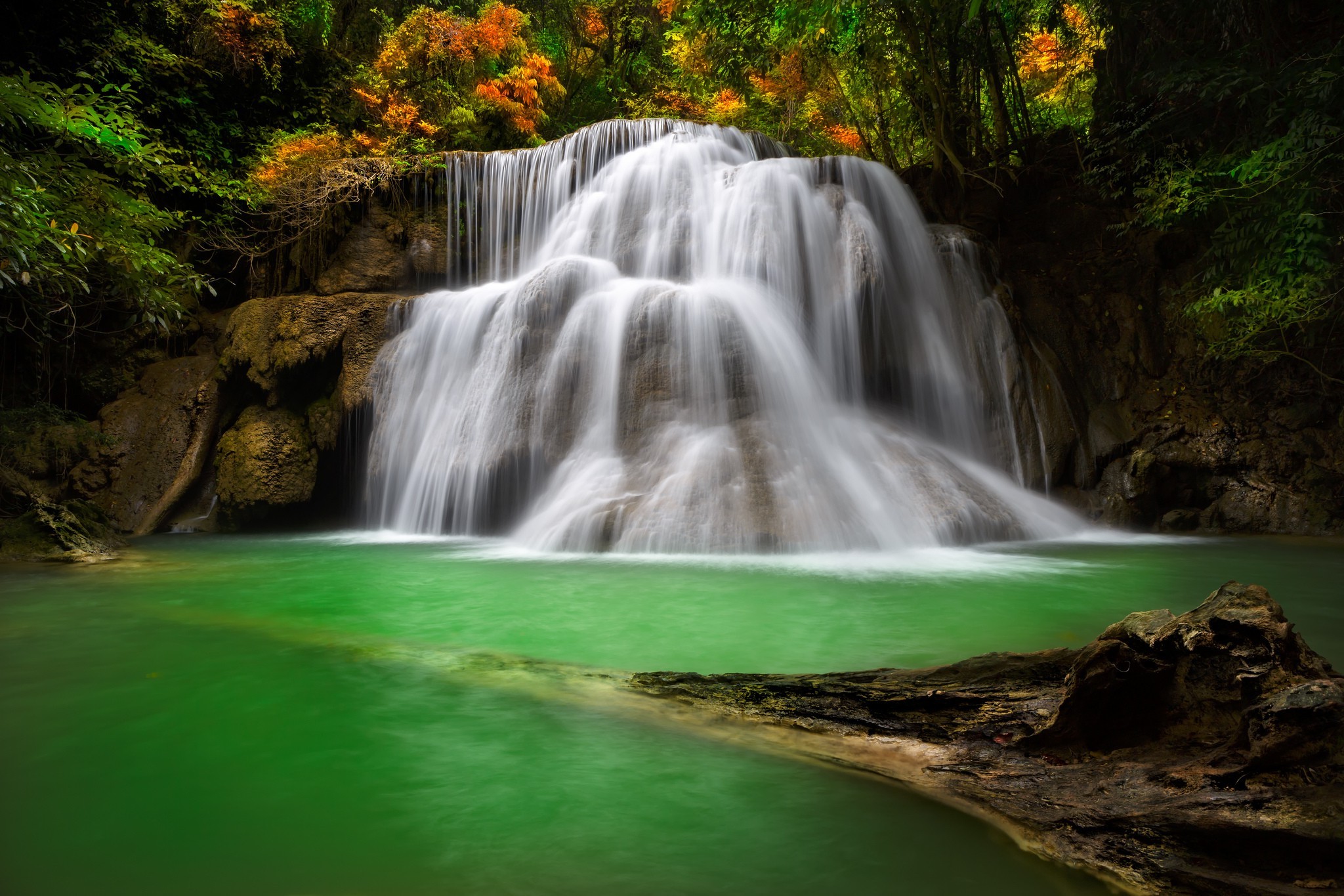 Free download wallpaper Nature, Waterfalls, Waterfall, Forest, Fall, Earth on your PC desktop
