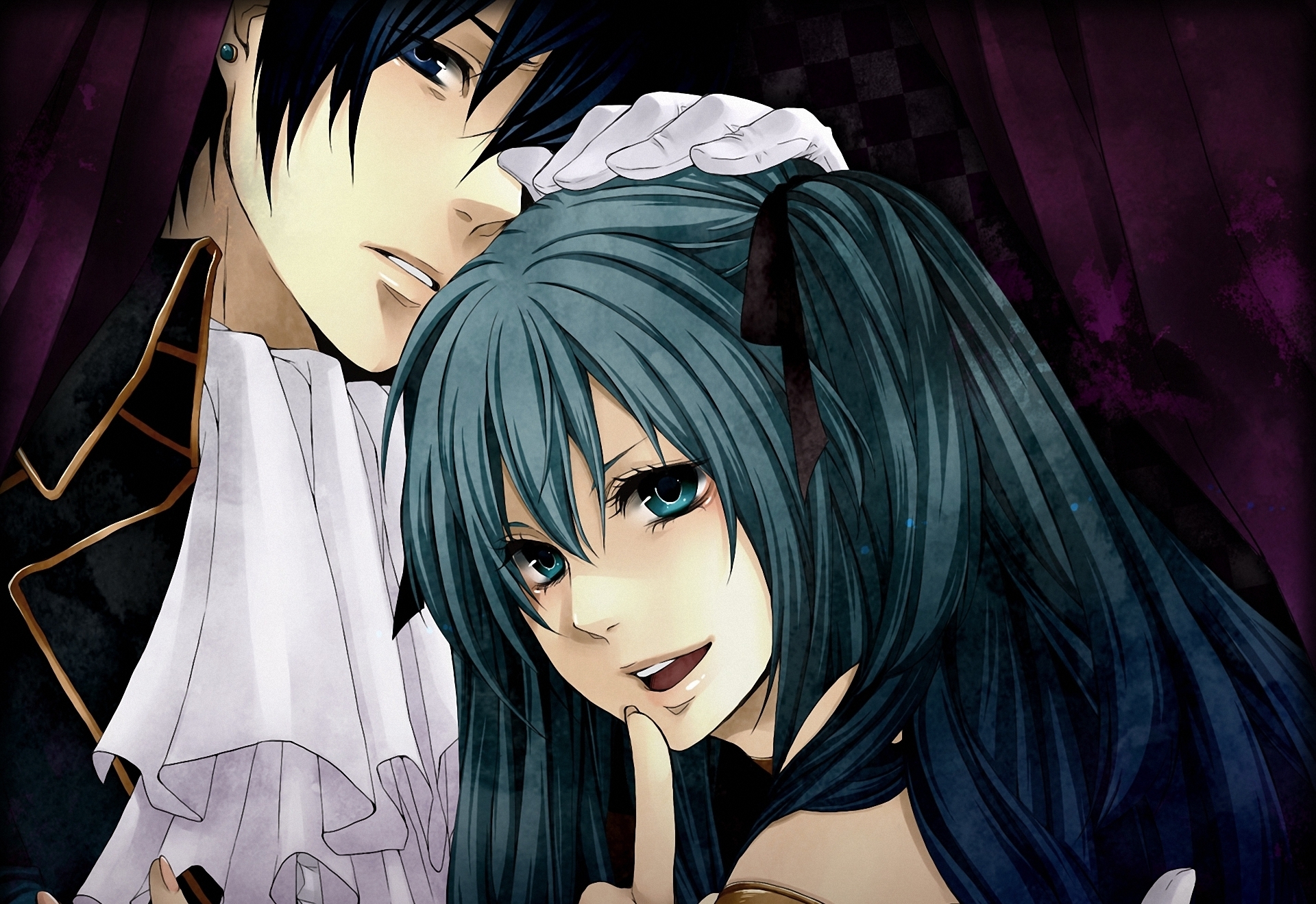 Laden Sie das Paar, Vocaloid, Hatsune Miku, Animes, Kaito (Vocaloid)-Bild kostenlos auf Ihren PC-Desktop herunter