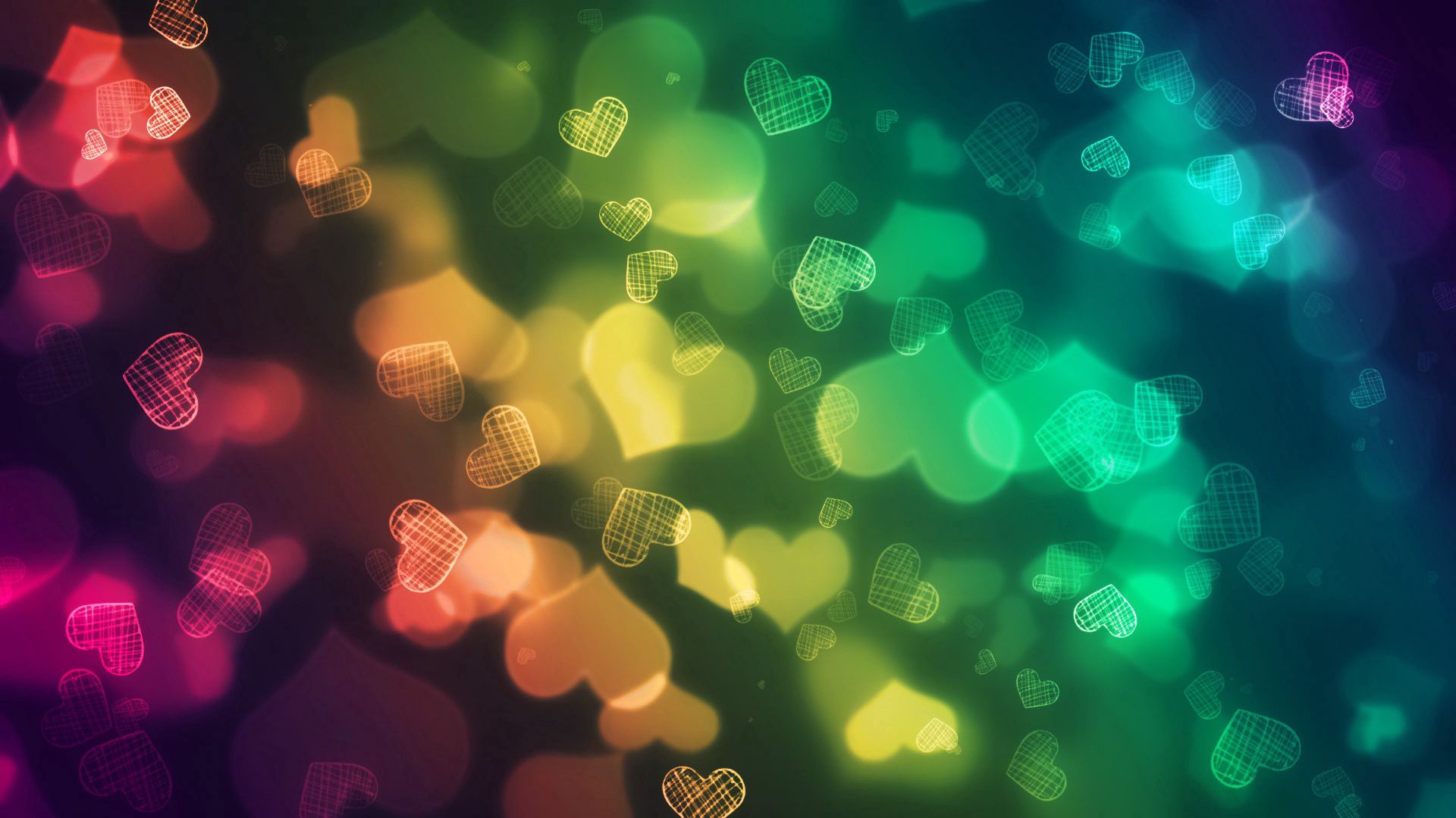 Download mobile wallpaper Colorful, Hearts, Motley, Multicolored, Abstract, Colourful, Dark for free.