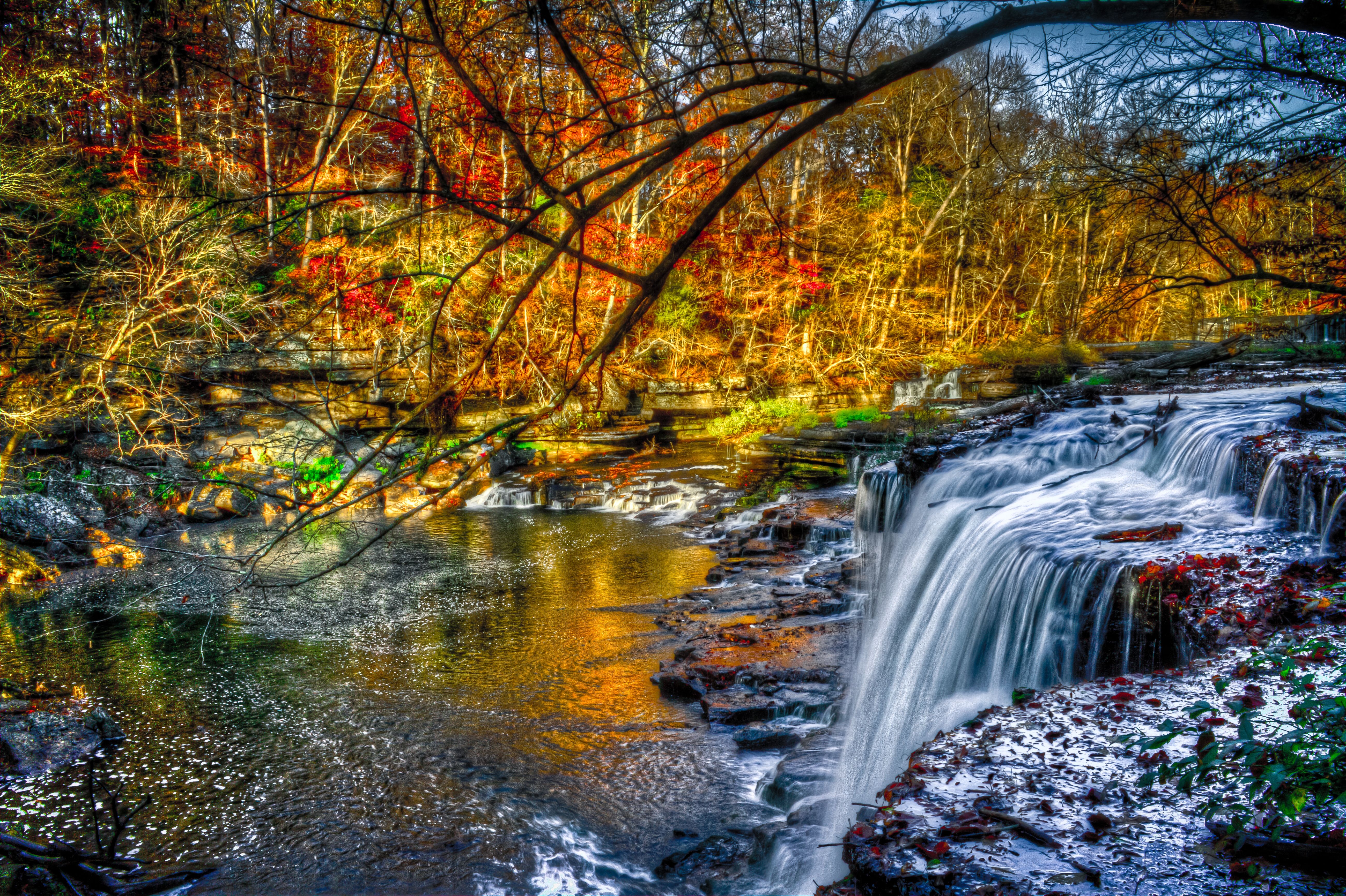 Free download wallpaper Rivers, Waterfall, Nature, Forest on your PC desktop