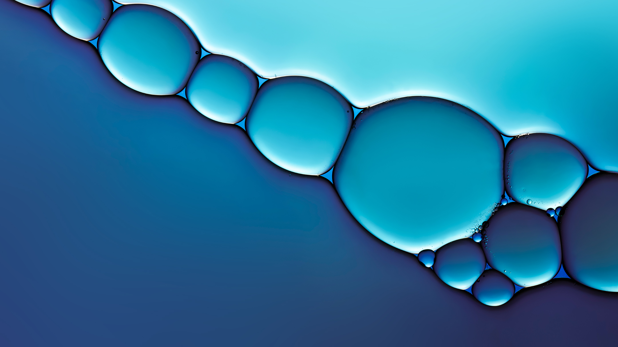 Скачать обои бесплатно Пузыри, Синий, Абстрактные картинка на рабочий стол ПК