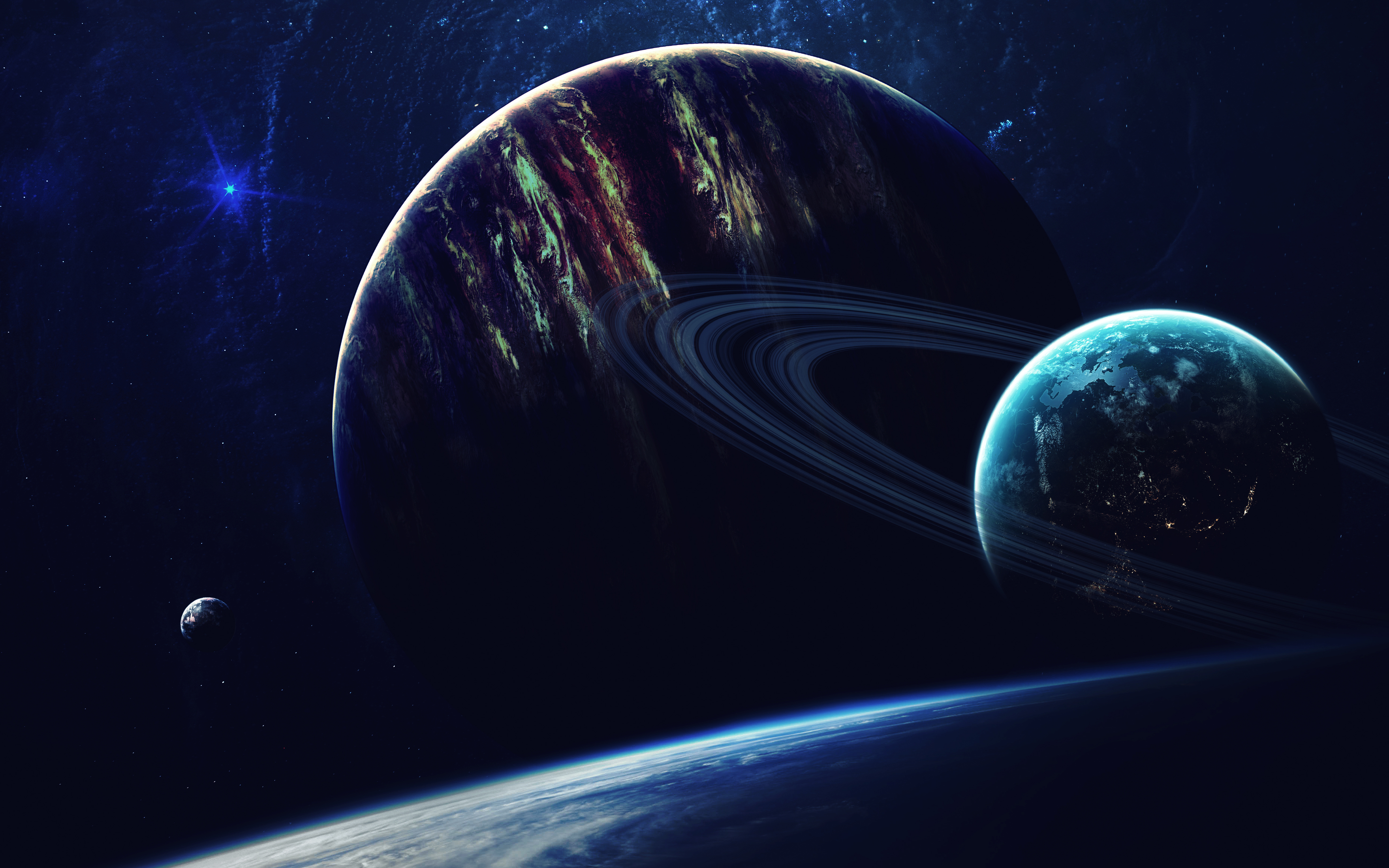 Laden Sie das Planeten, Science Fiction, Planetenring-Bild kostenlos auf Ihren PC-Desktop herunter