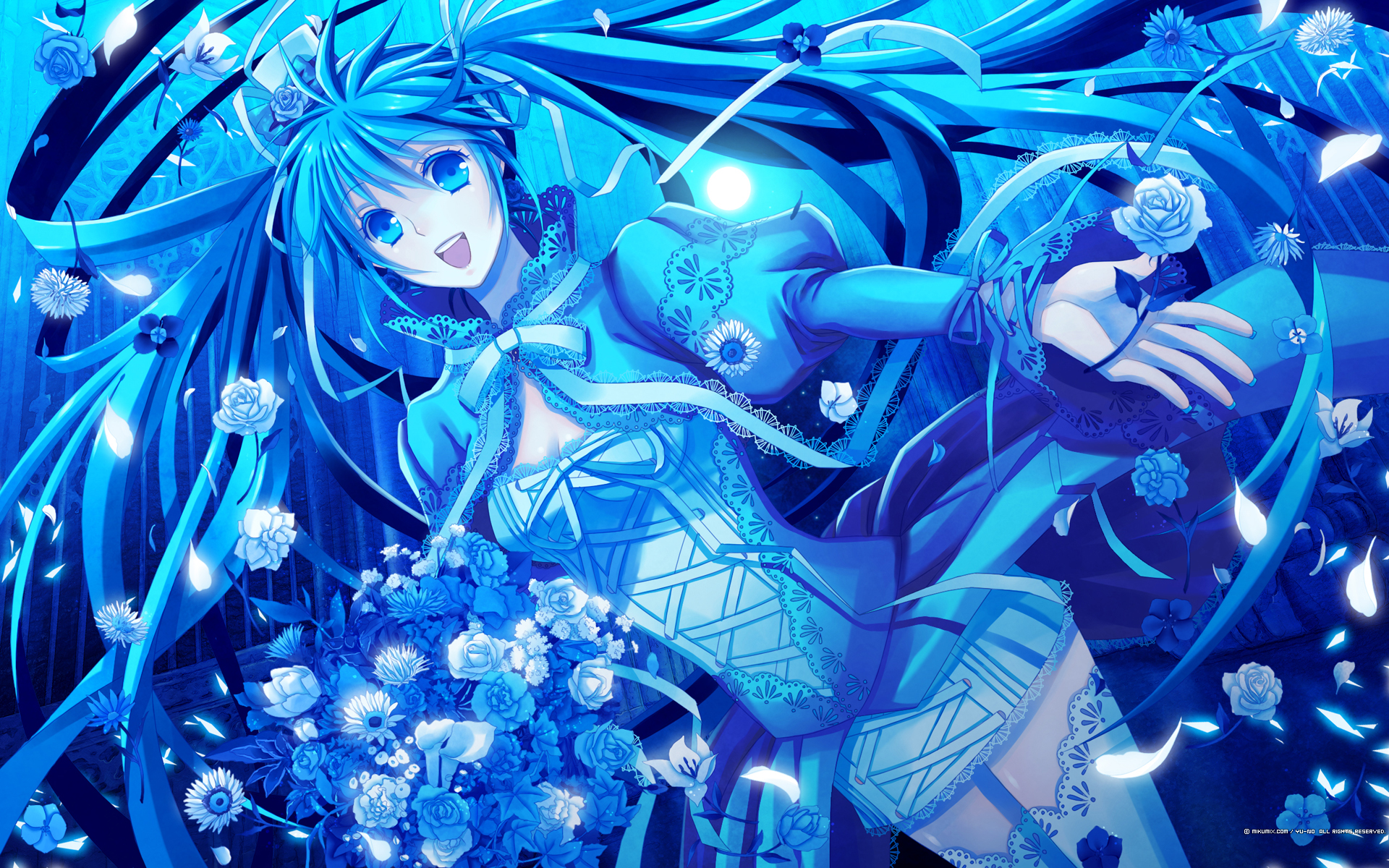 Handy-Wallpaper Vocaloid, Hatsune Miku, Blume, Animes kostenlos herunterladen.