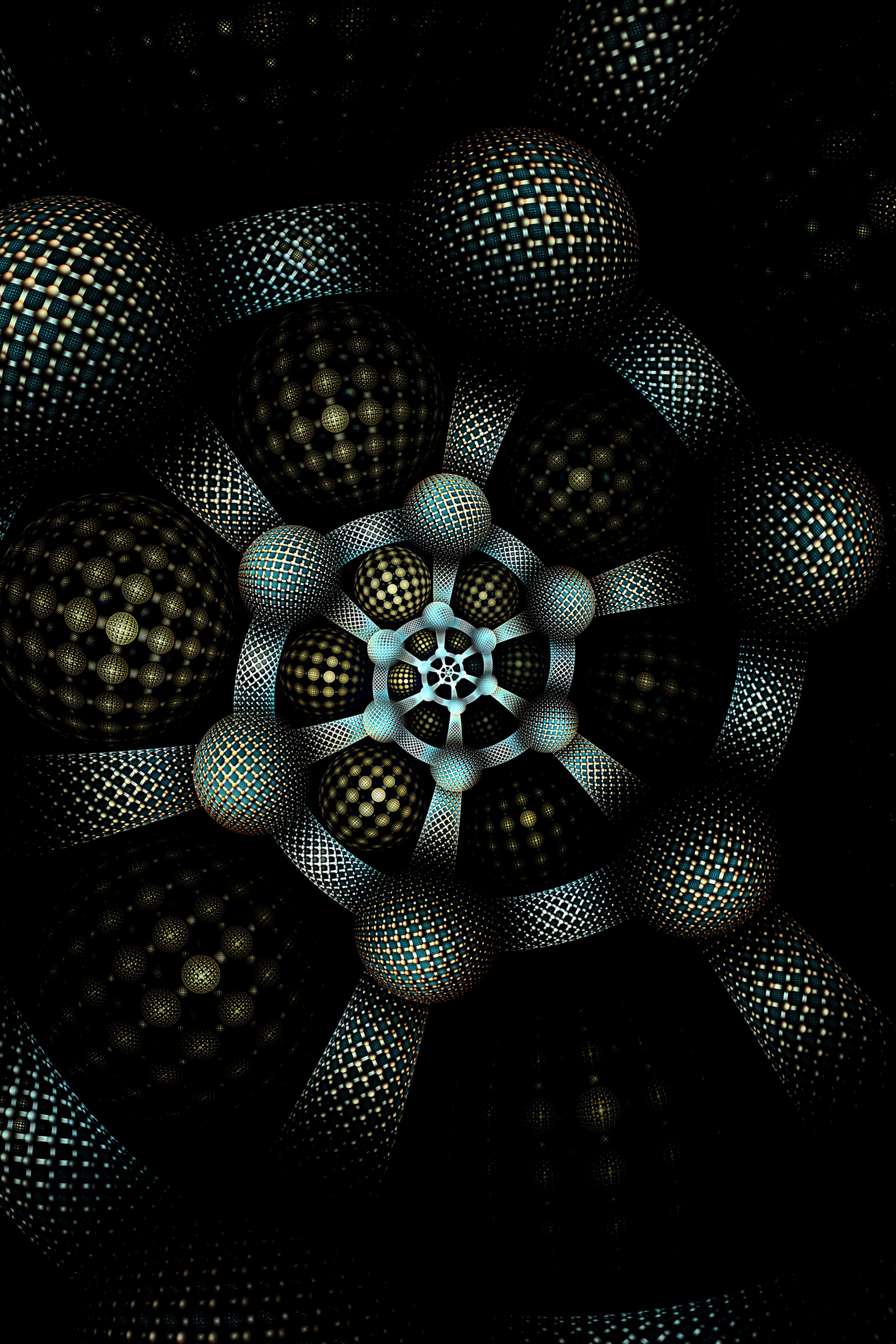 dark, circles, form, involute, abstract, pattern, fractal, swirling