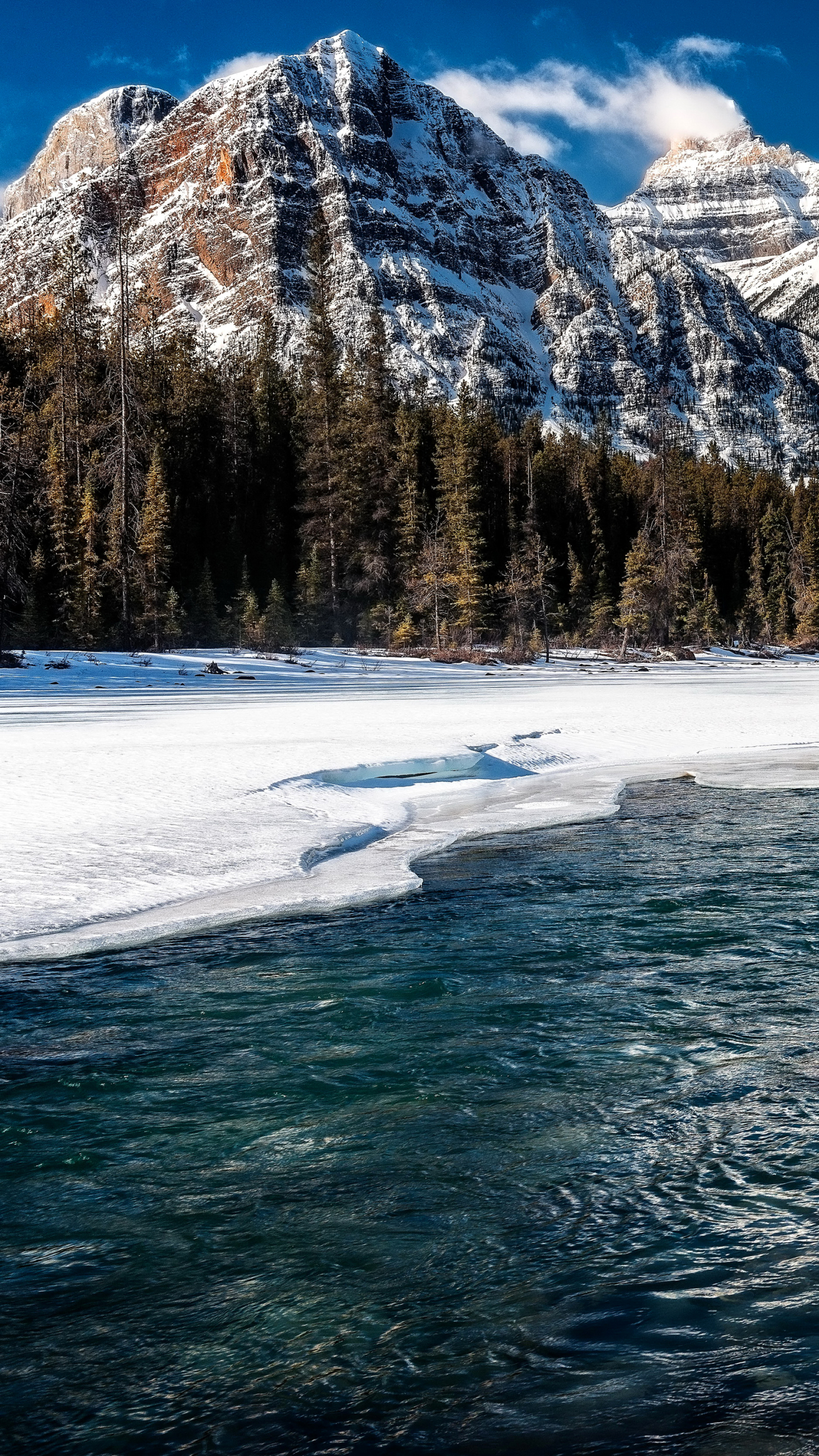 PCデスクトップに冬, 自然, 氷, 雪, 山, カナダ, 地球, アルバータ州, 山岳画像を無料でダウンロード