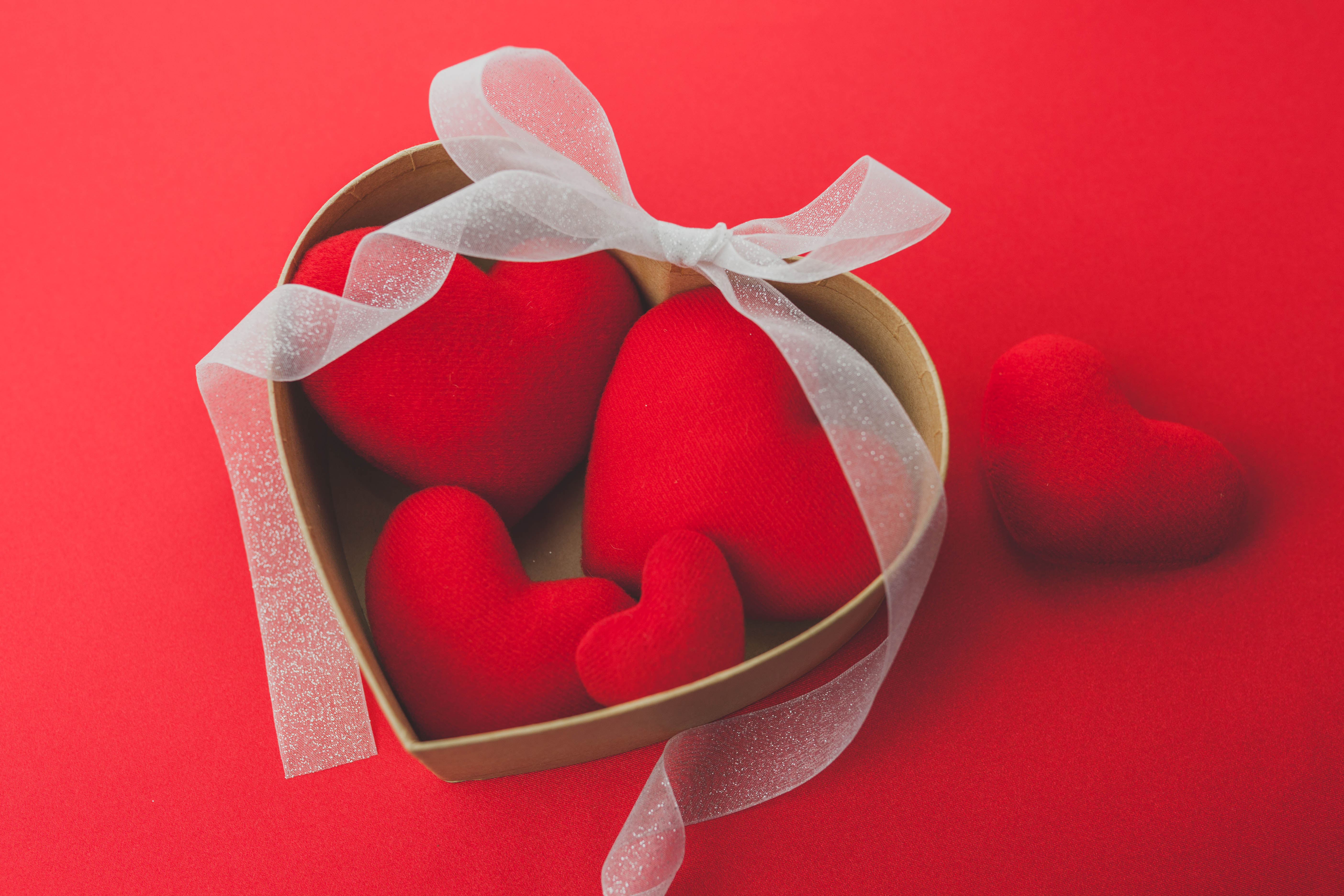 Download mobile wallpaper Valentine's Day, Holiday, Heart, Ribbon, Heart Shaped for free.